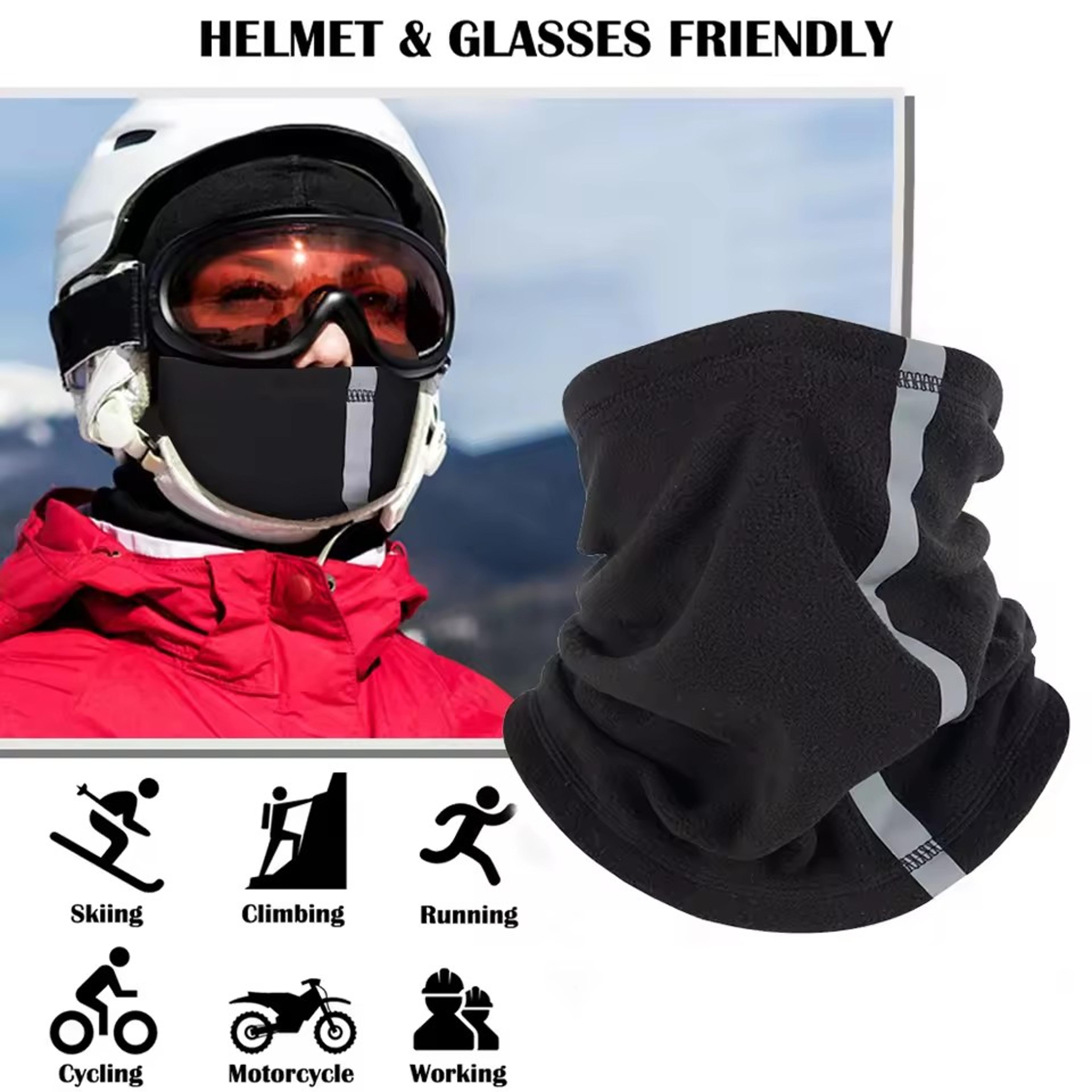 loogdeel motorcycle half face mask, neck scarves reflective skiing neck cover mask, scarf riding windproof winter warm