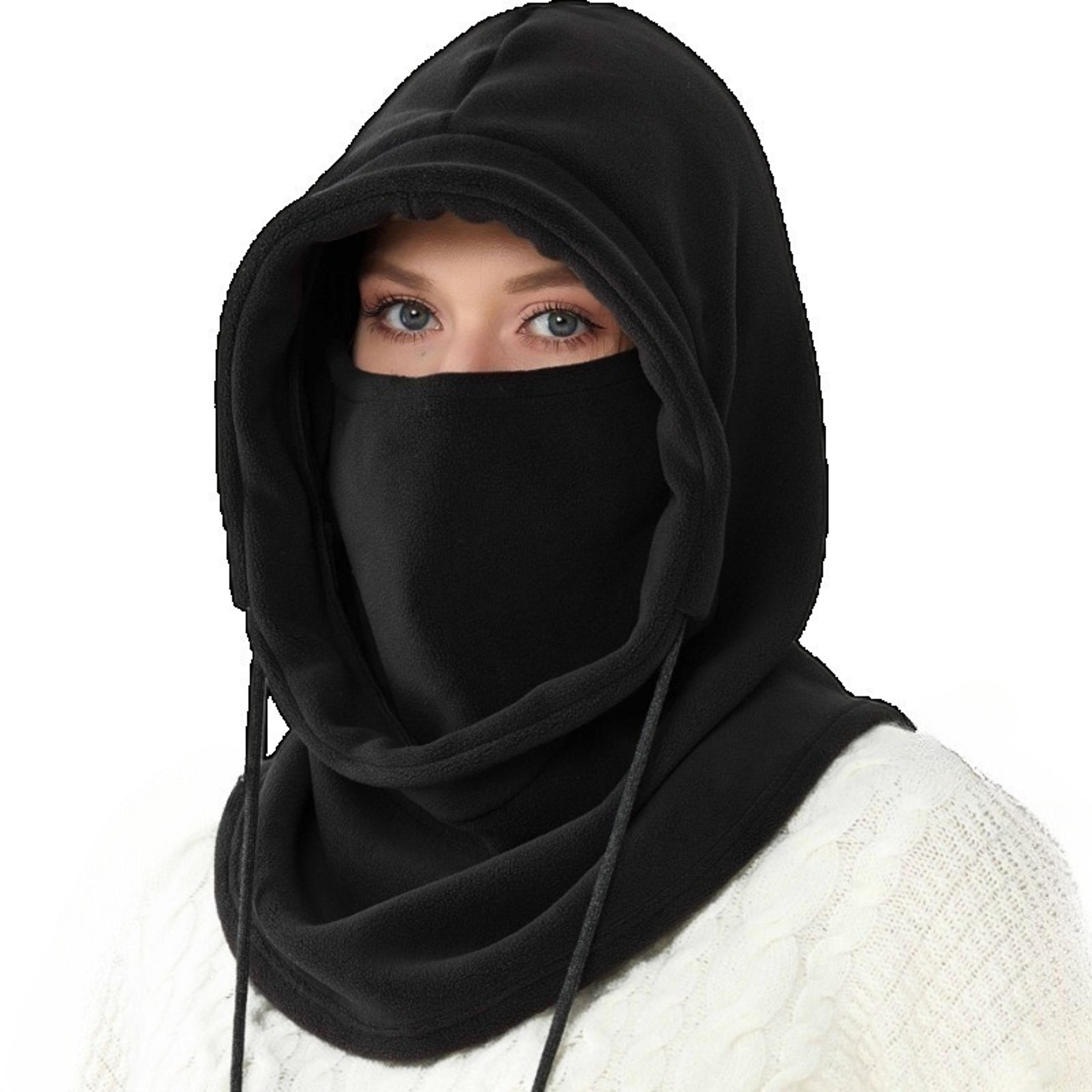 Winter Balaclava Hooded Scarf  Warm Neck Gaiter For Skiing Cycling Outdoor Activities  Black Pink K 6