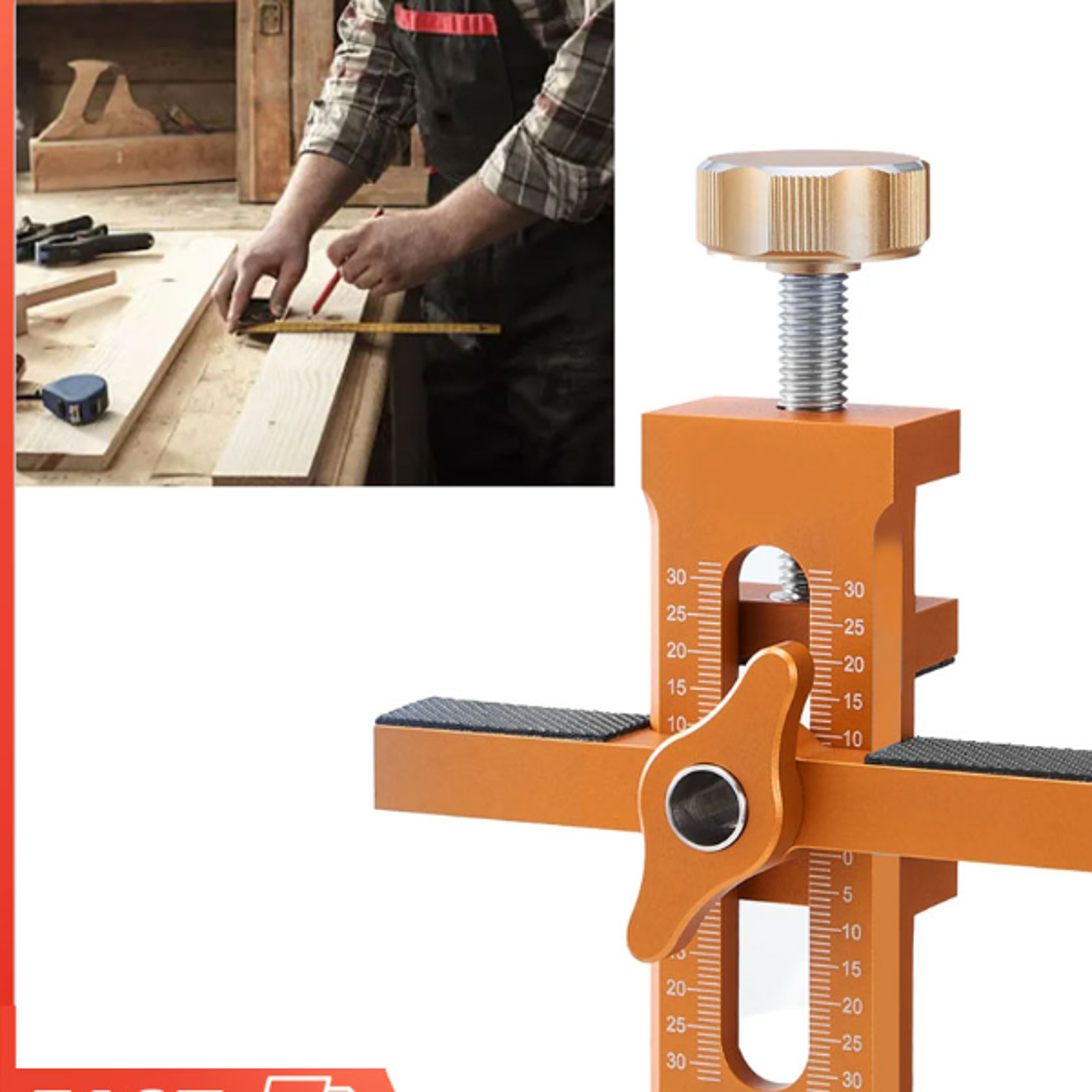 adjustable aluminium alloy jig tool set for imbot cabinet door mounting, woodworking position leveler, easy installation