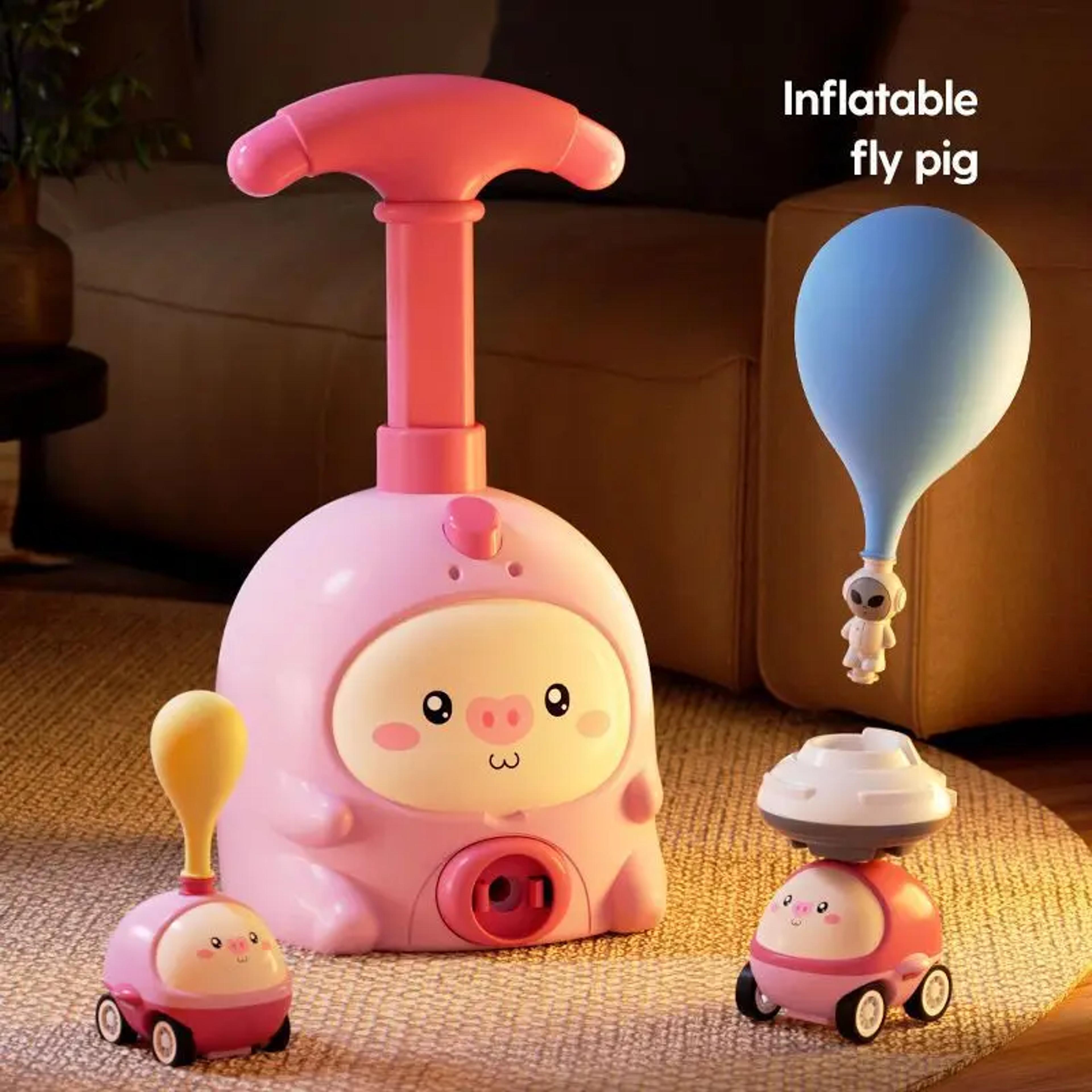 Educational Inertial Air Power Balloon Car Tower Kids Rocket Balloon Launcher Toys For Children 2
