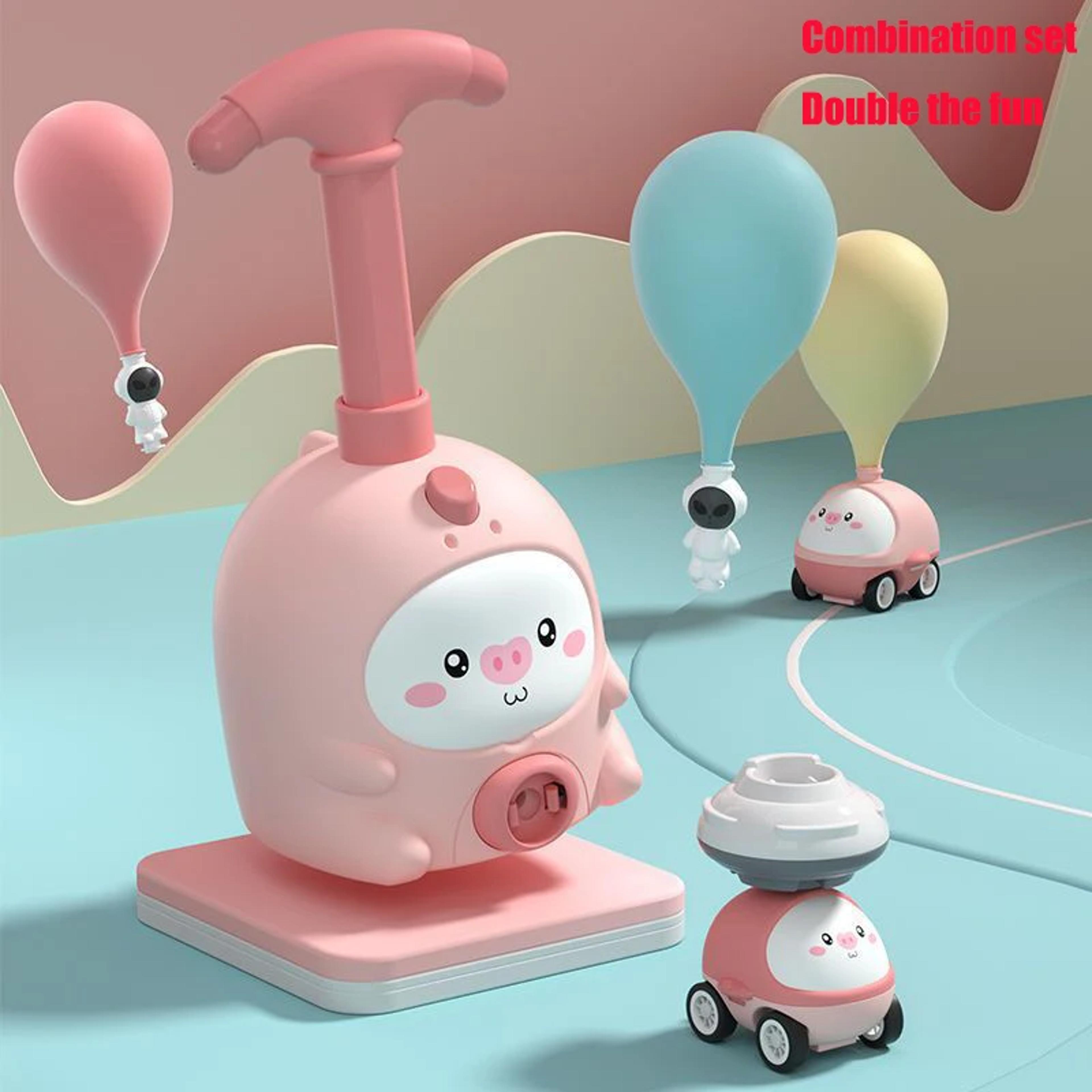 Educational Inertial Air Power Balloon Car Tower Kids Rocket Balloon Launcher Toys For Children 3