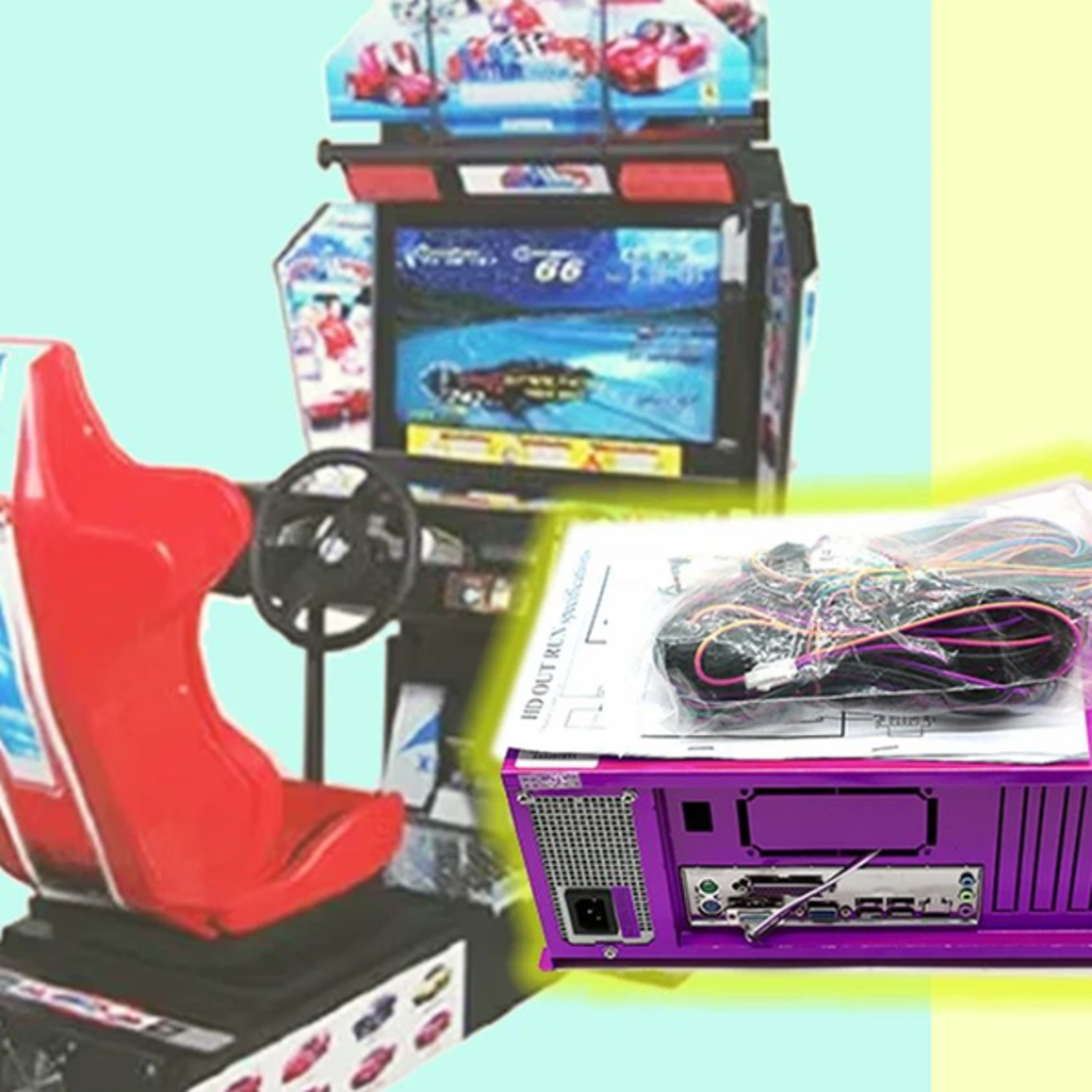 brake control board for car racing game potentiometer simulation, large coin pusher arcade machine pc motherboard