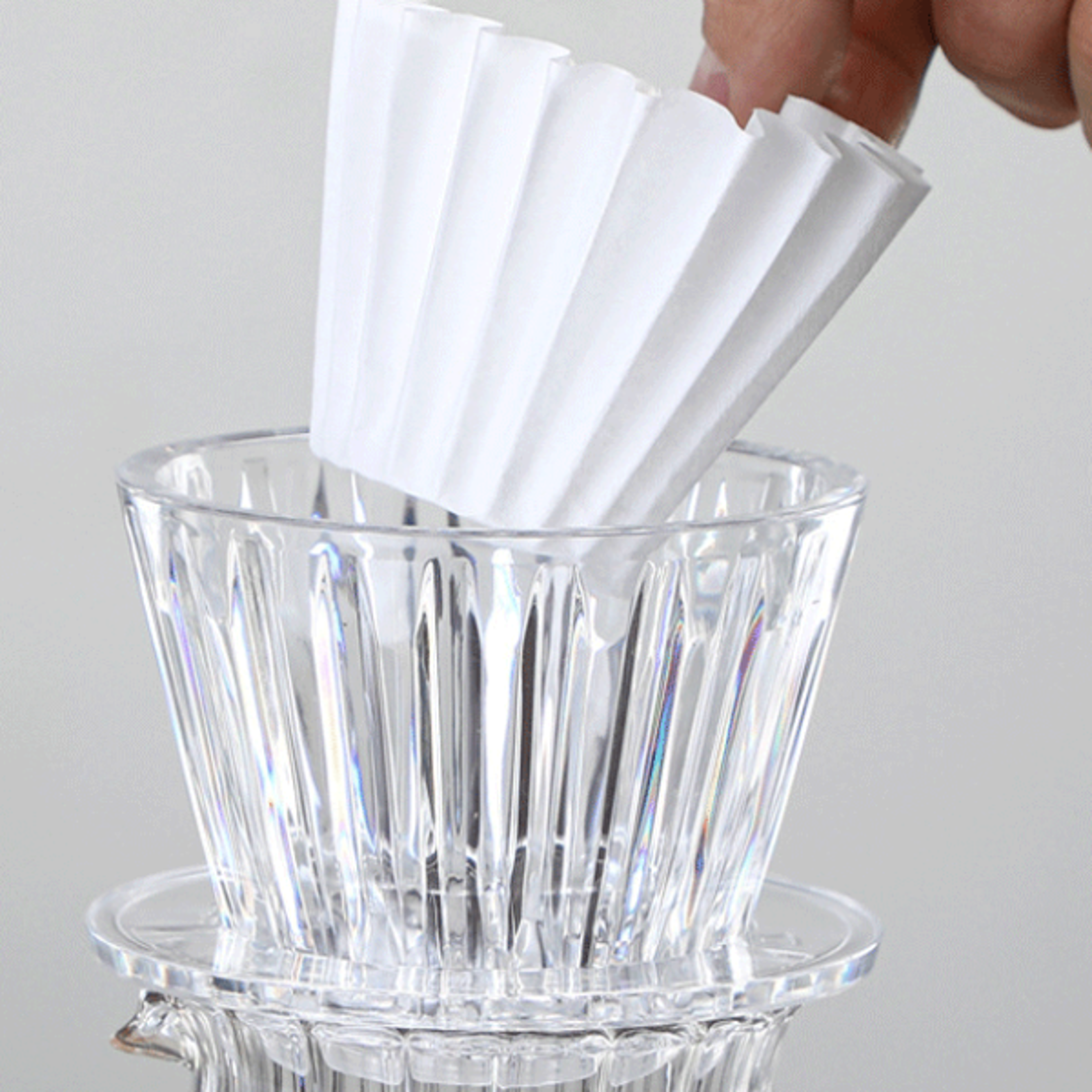 crystal eye pour over coffee dripper, coffee filter papers sheets set for coffee