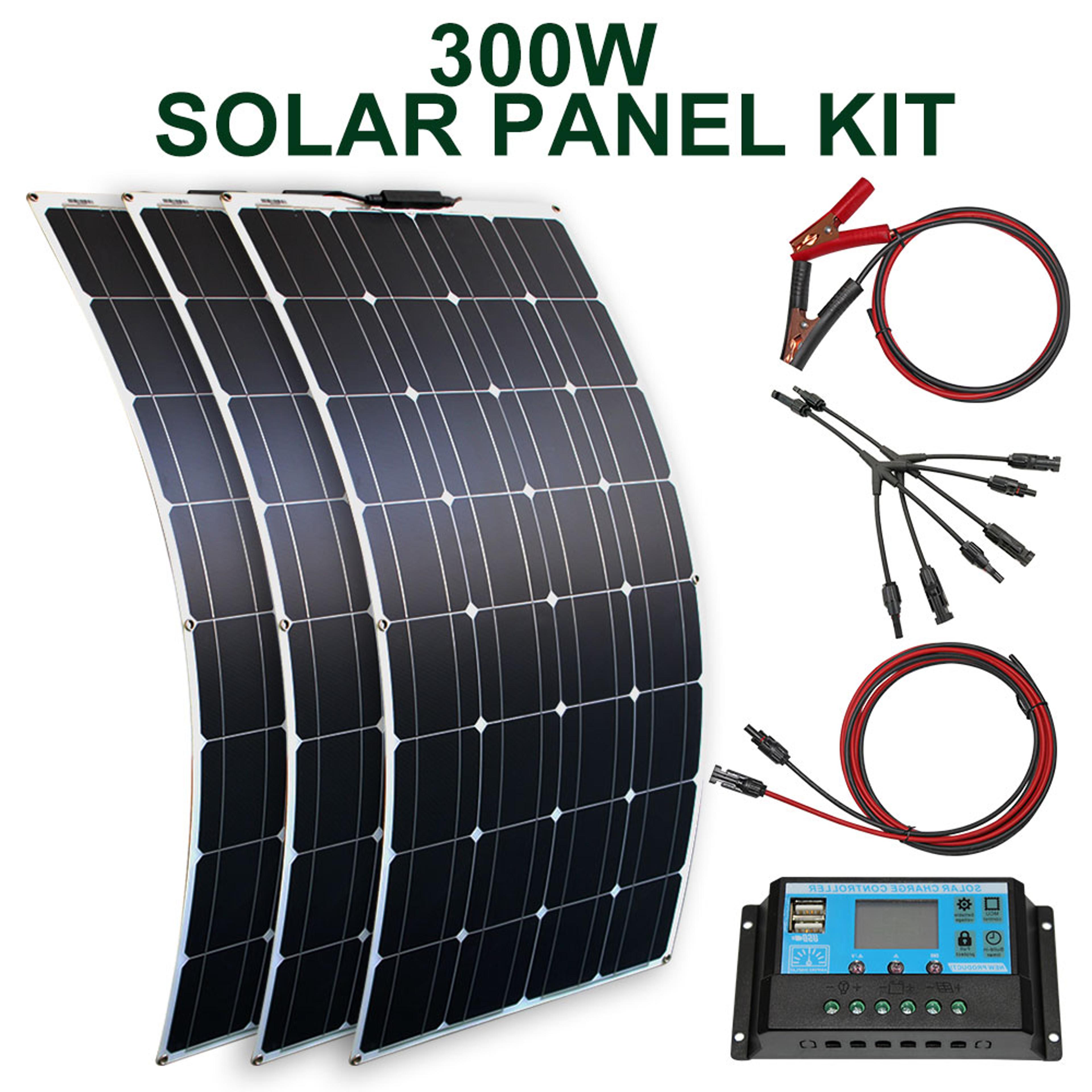 high efficiency solar panels kit with flexible design and battery charger module
