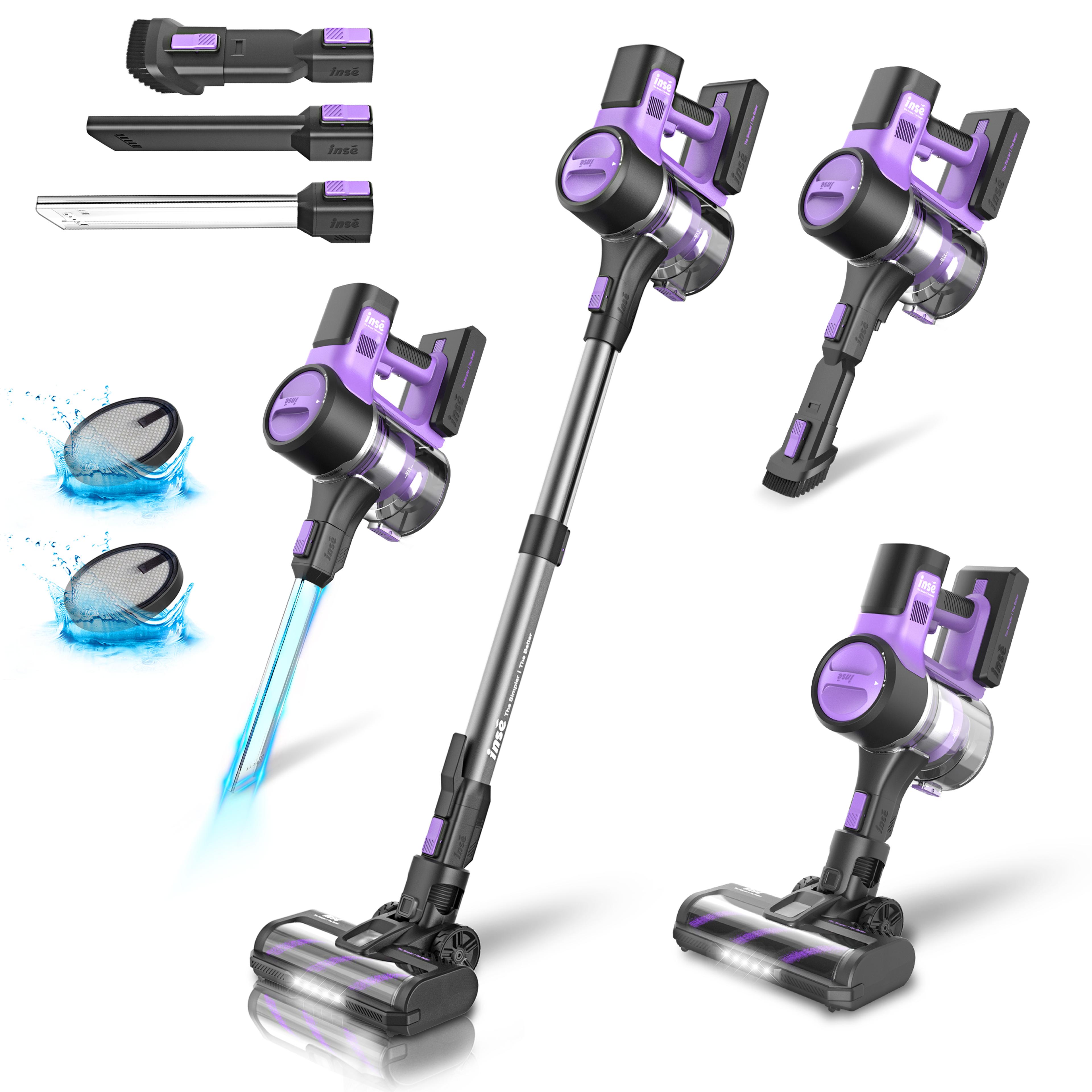 rechargeable battery vacuum with powerful suction, max min runtime