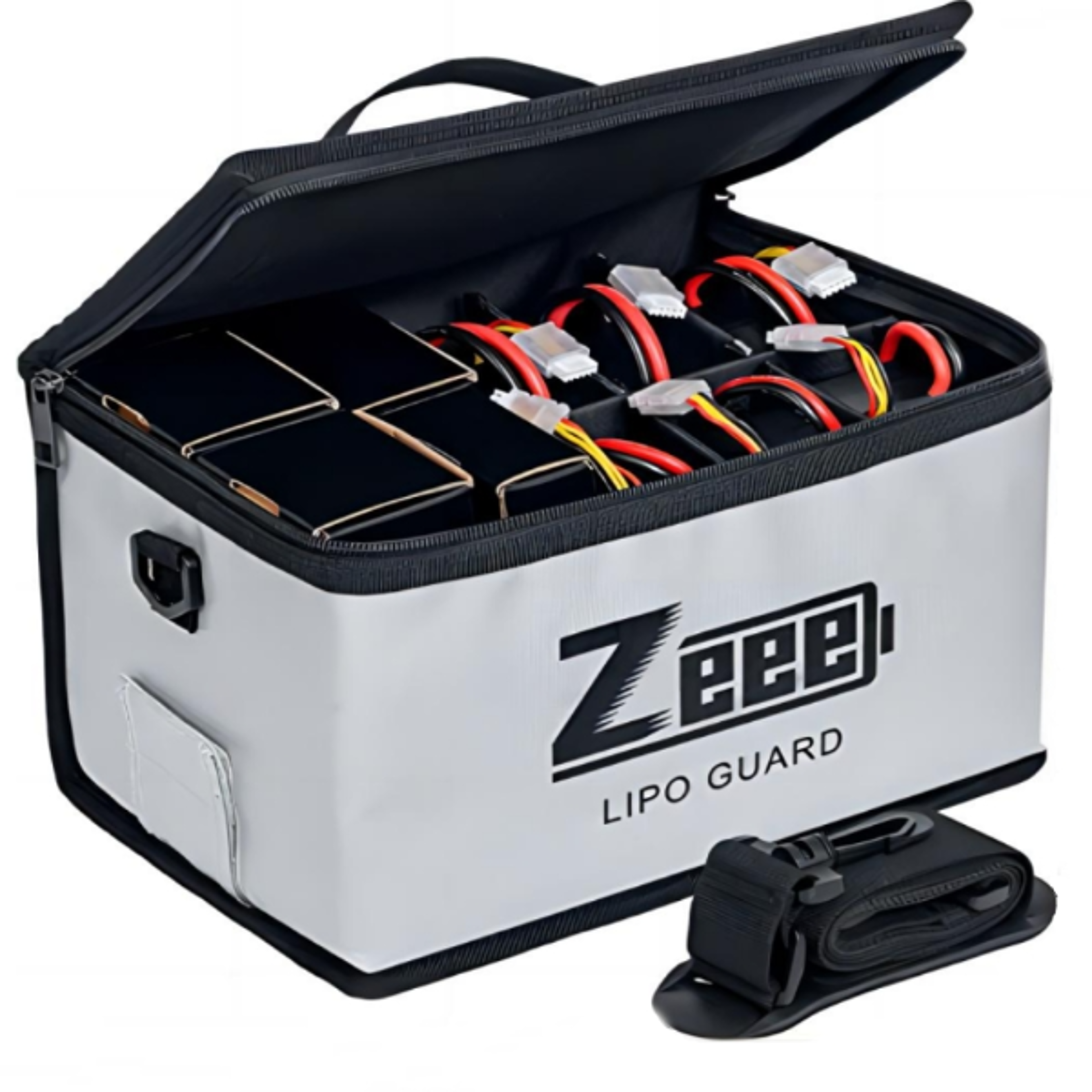 large capacity charging battery safe bag, cells adjustable fireproof pouch for storage