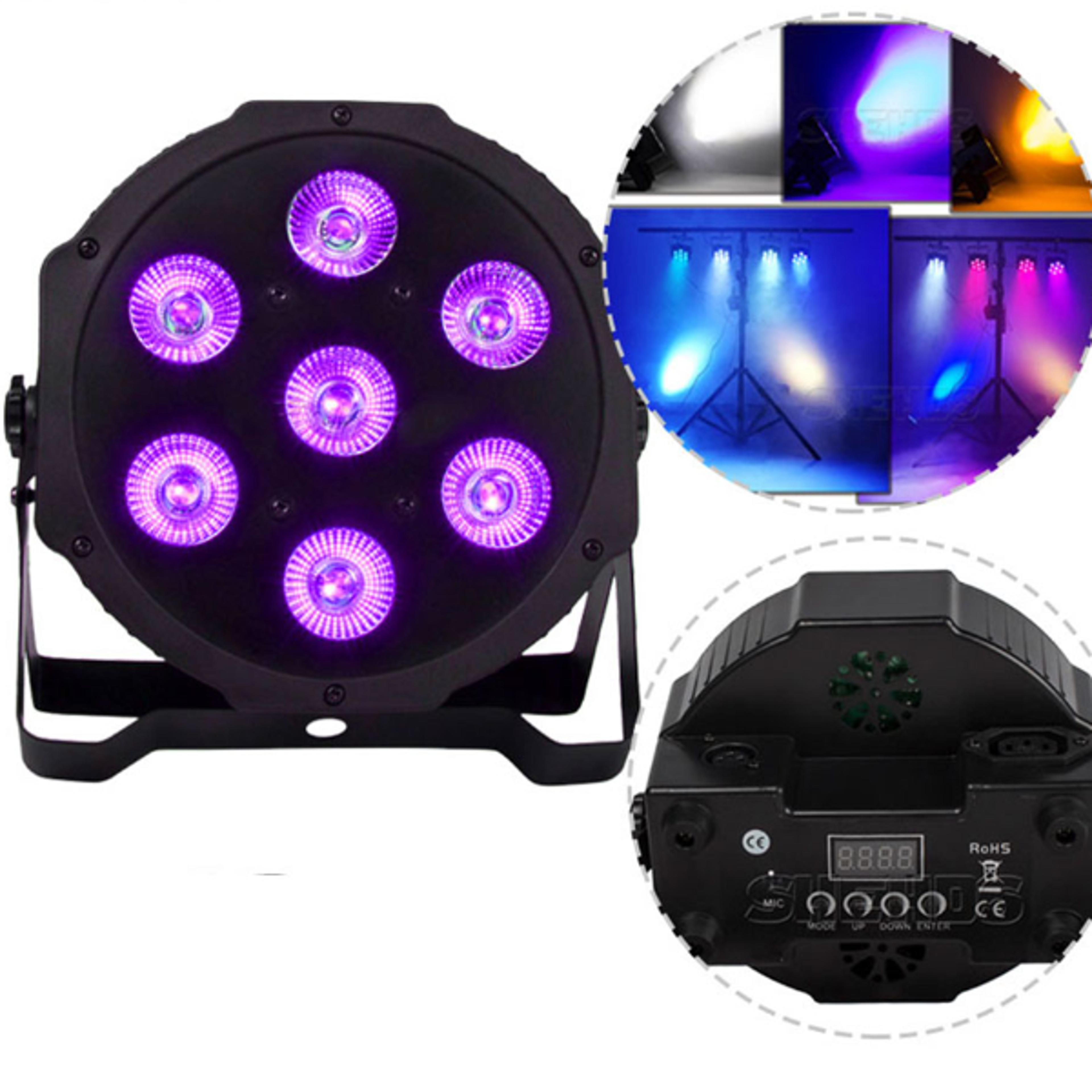 1PCS LED 7x18W 7x12W 54x3W 12x3W RGBWAUV Par Light with DMX512 6in1 Stage Light Wash Effect DJ Disc