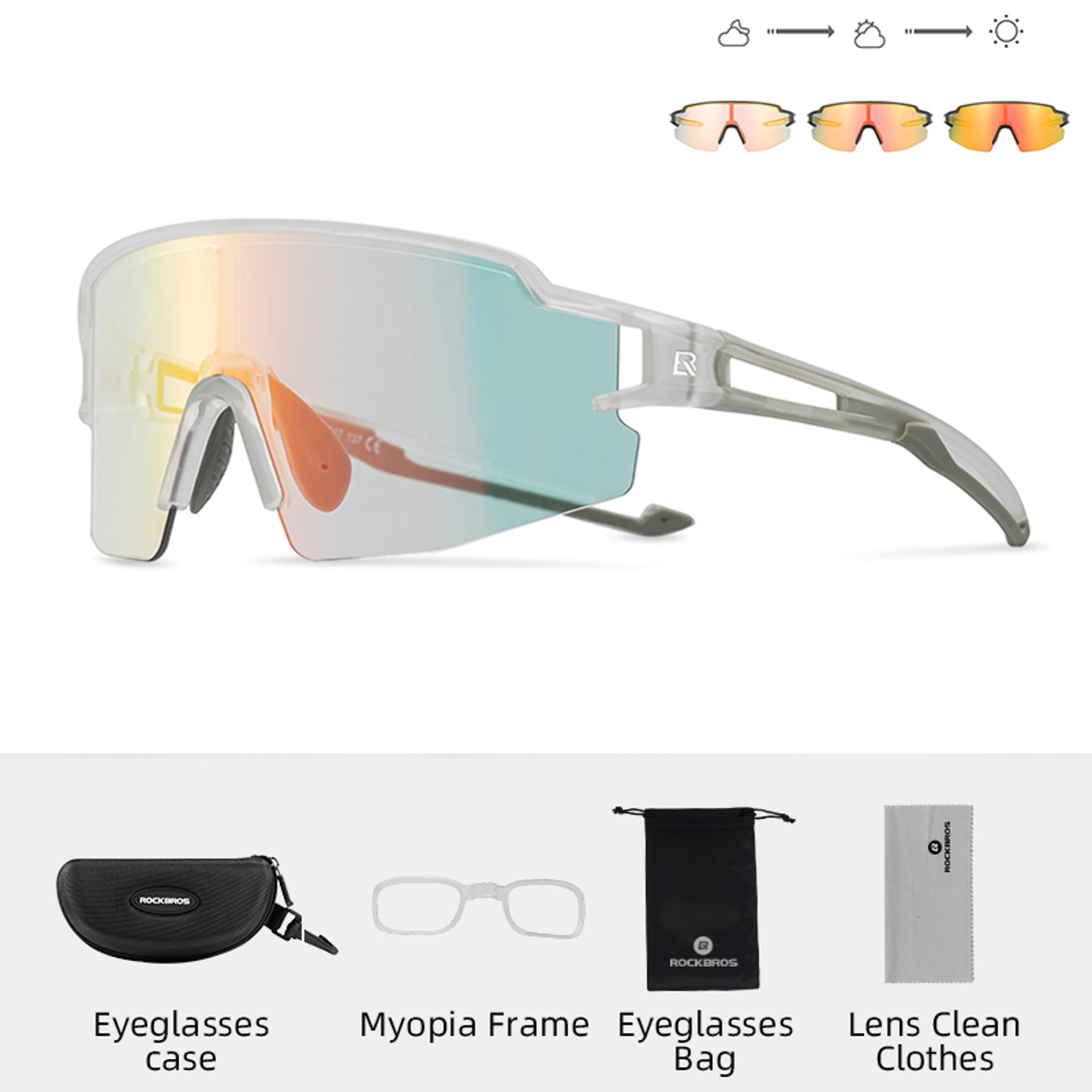 mtb road bicycle goggles, glasses photochromic polarized lens, protection eyewear sunglasses for biking