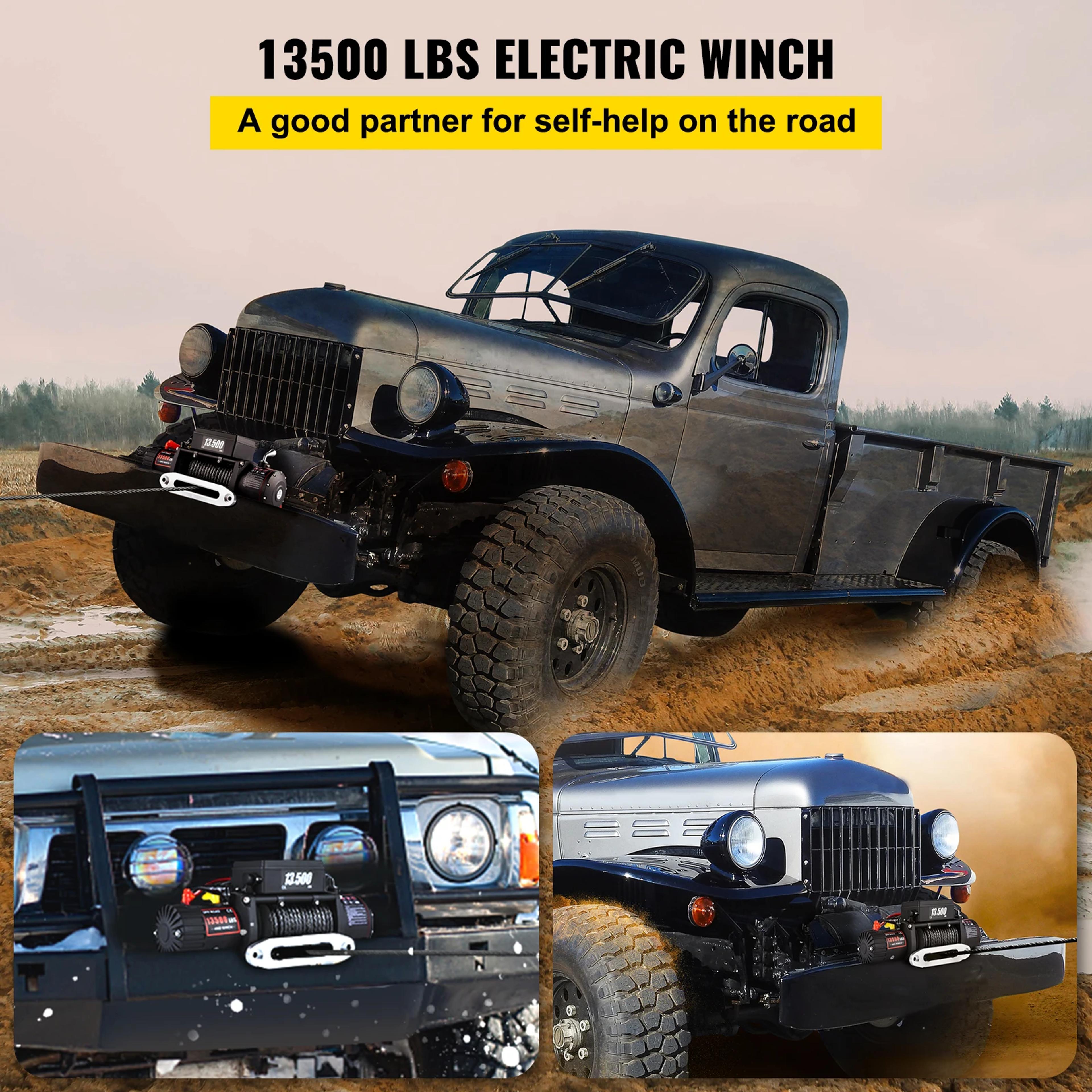 ATV Electric Winch With Synthetic Rope And Remote Control For Car Trailer Truck Towing 5
