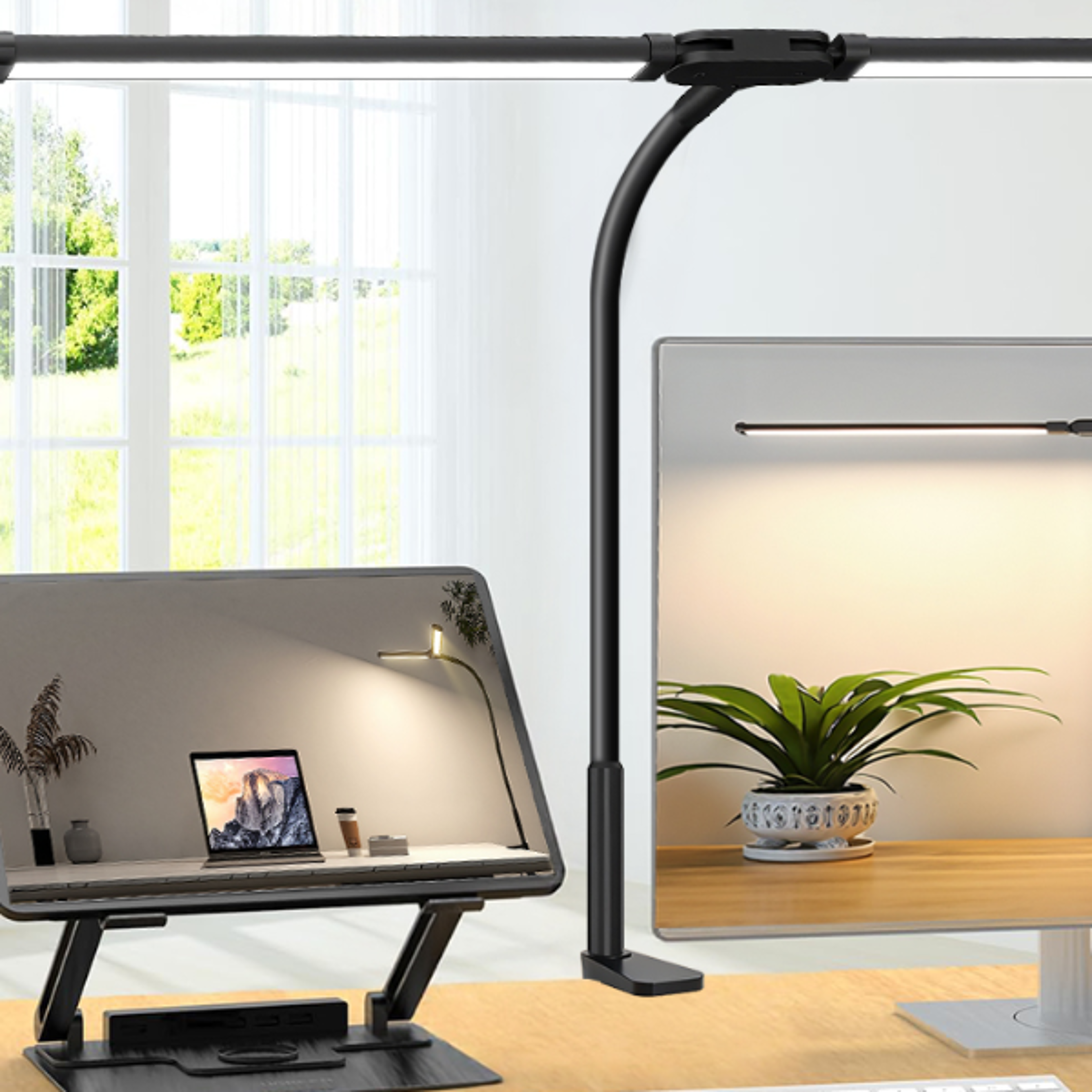 flexible led architect table light monito desk lamp with level dimming and color mode for home and reading