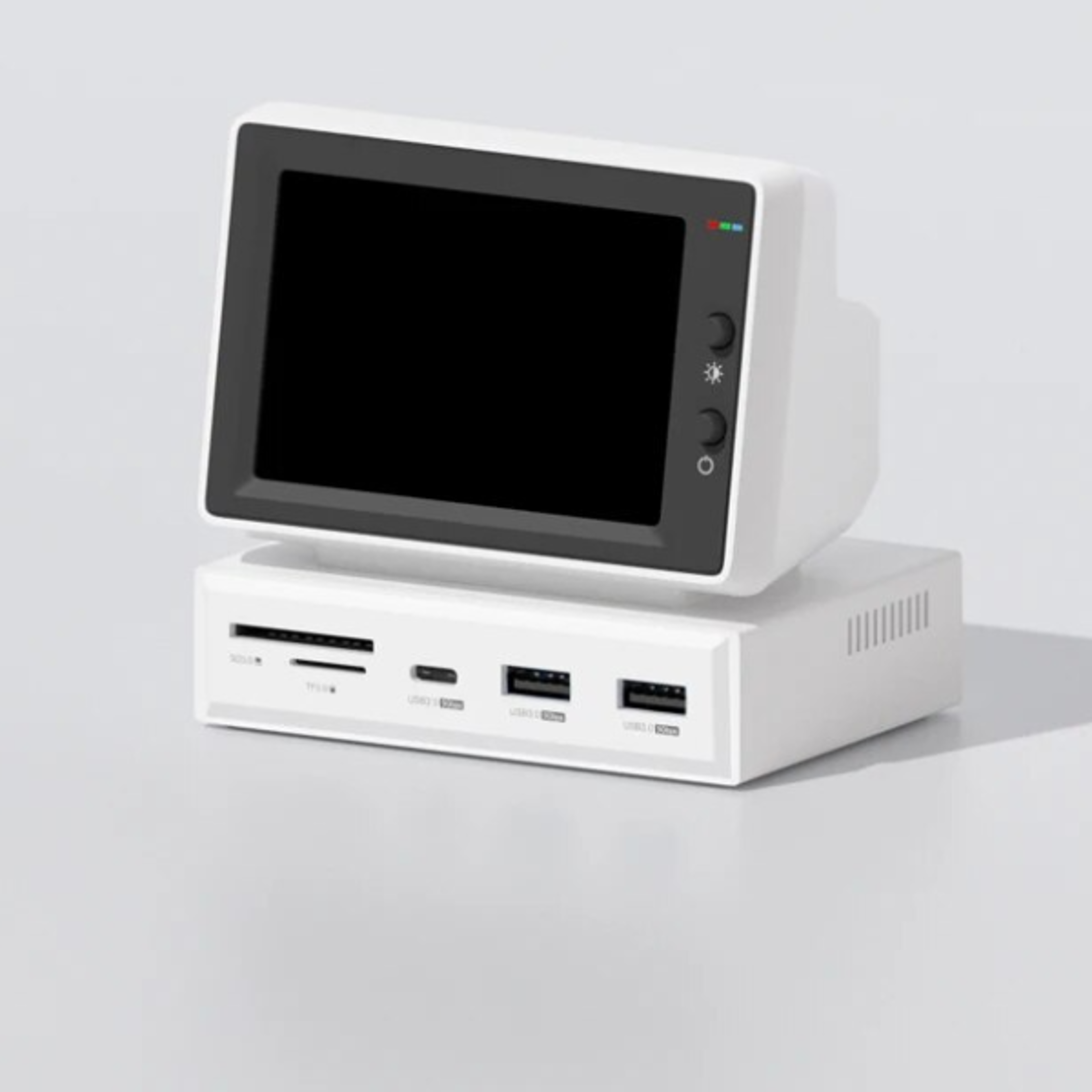 mini pc screen monitor with usb c hub, cpu, ram, hdd, sub screen for laptop, macbook