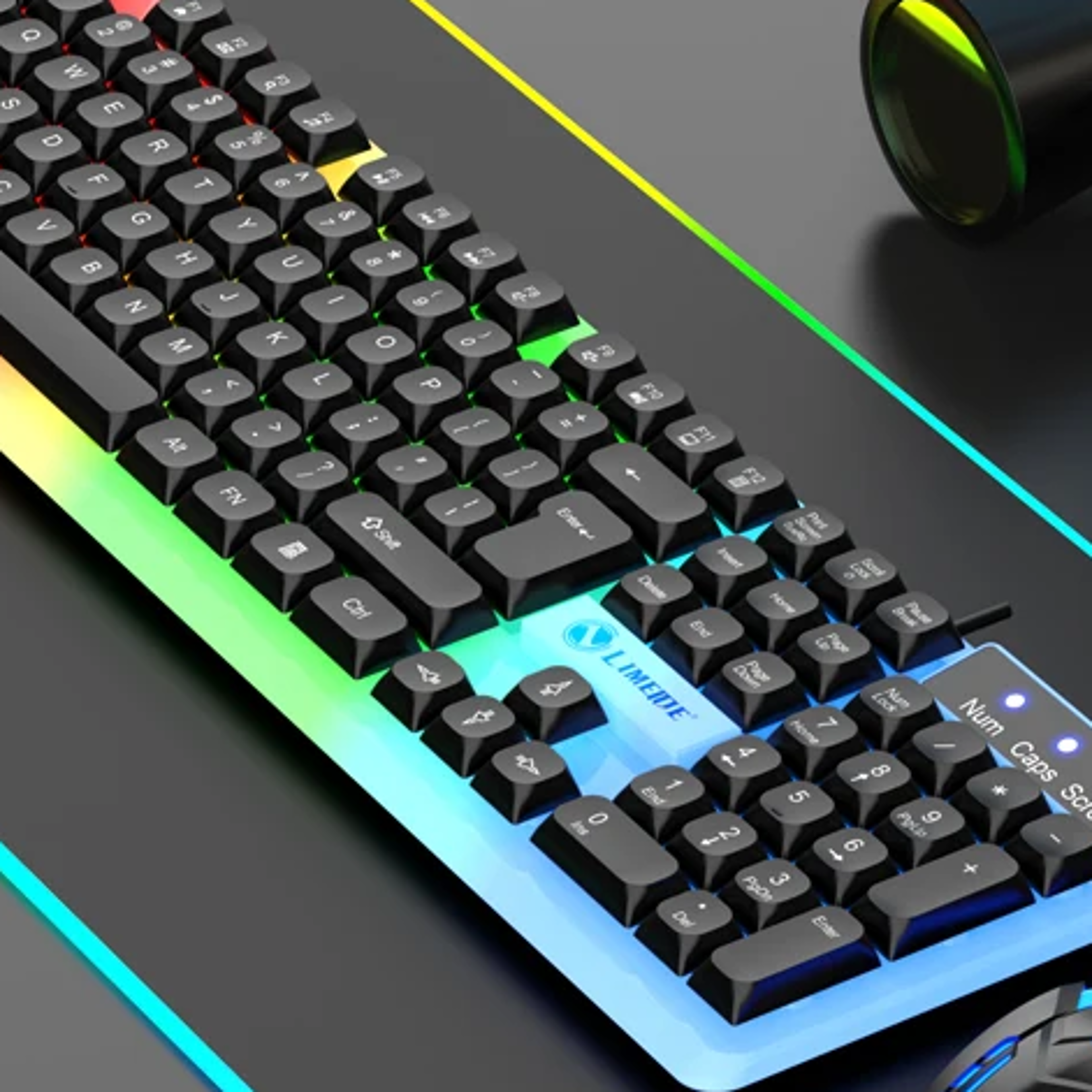 backlight gamer kit led, mouse combos computer laptop, wired usb keyboard