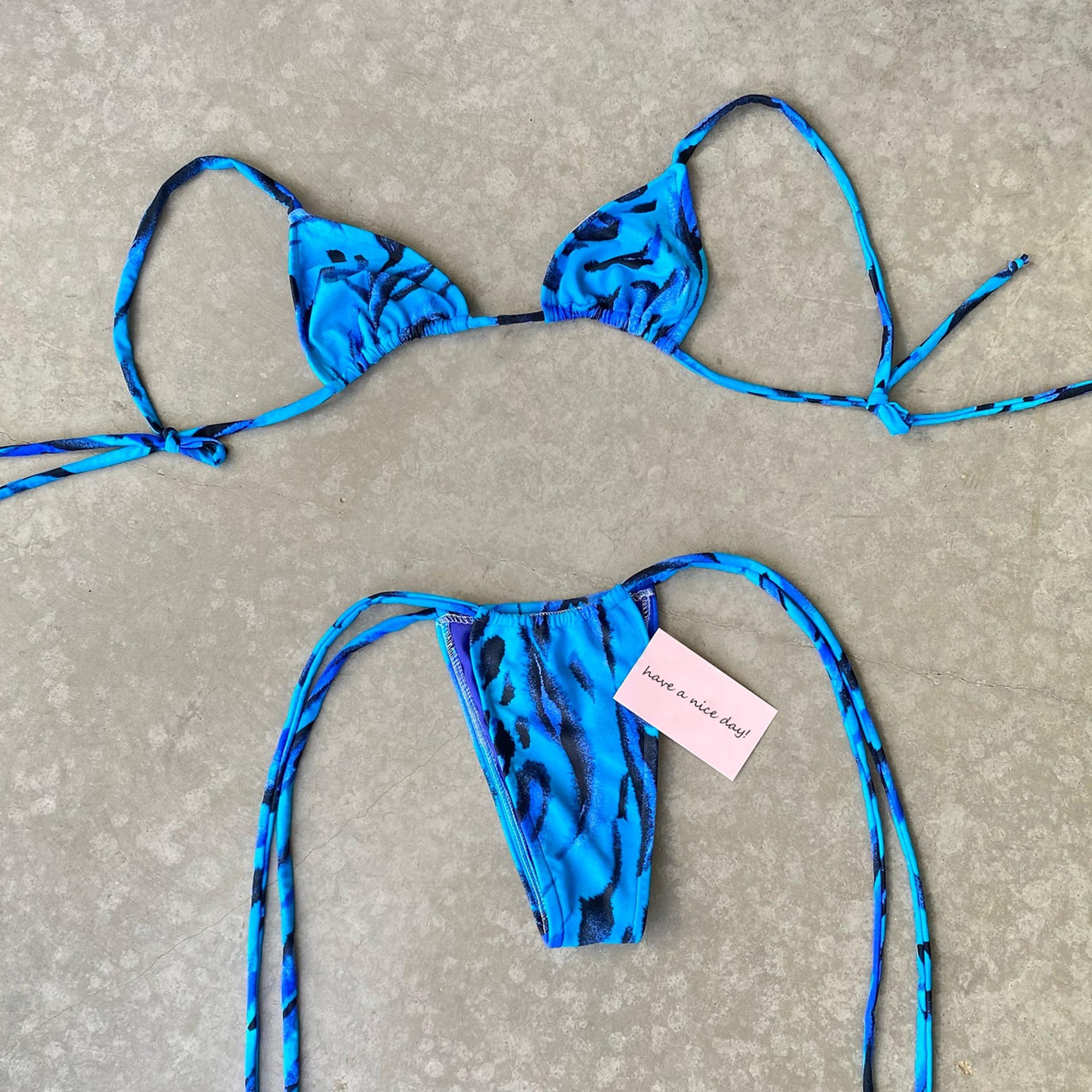 halter swimwear brazilian bikini set, print beachwear swim suits female