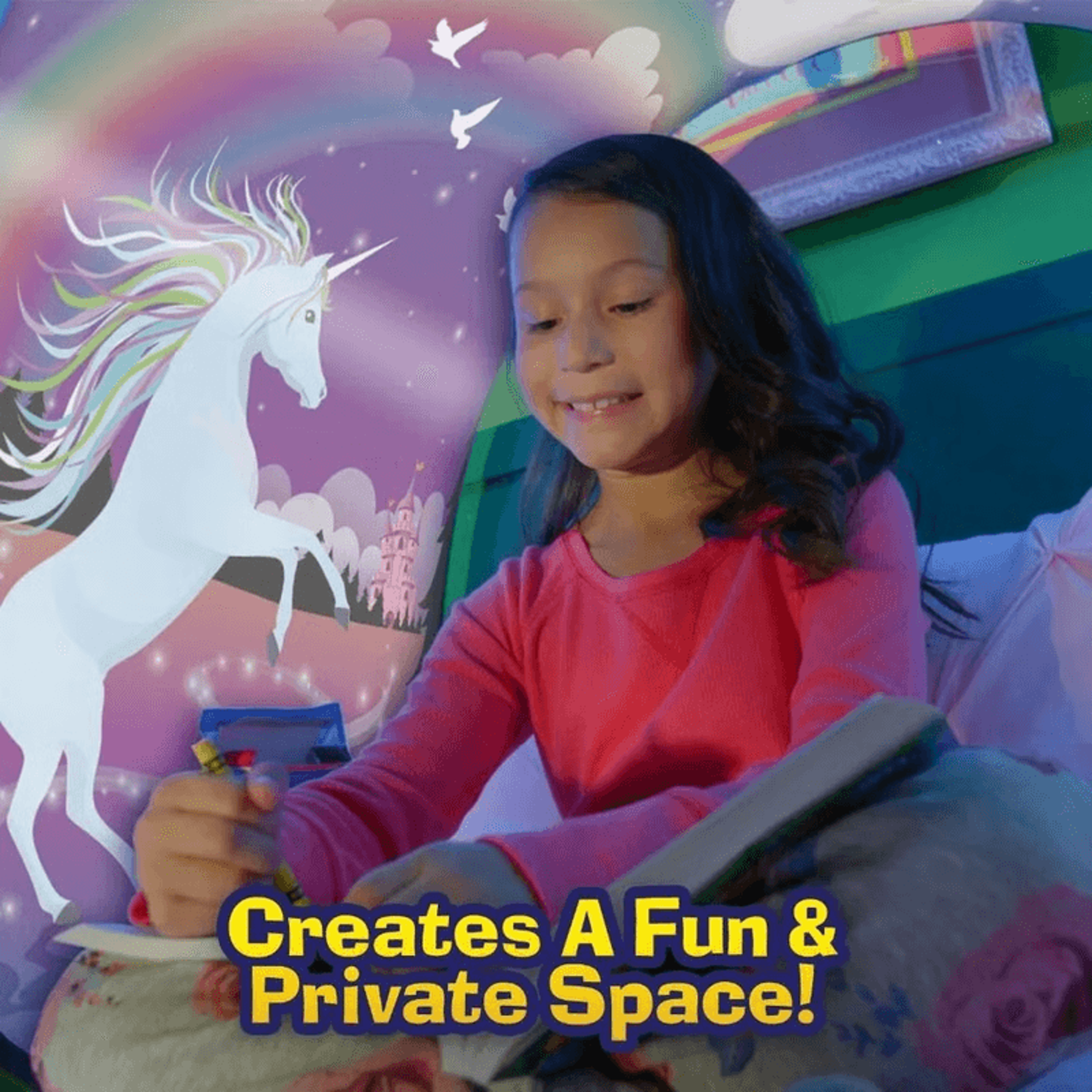 Childrens light projection bed canopy