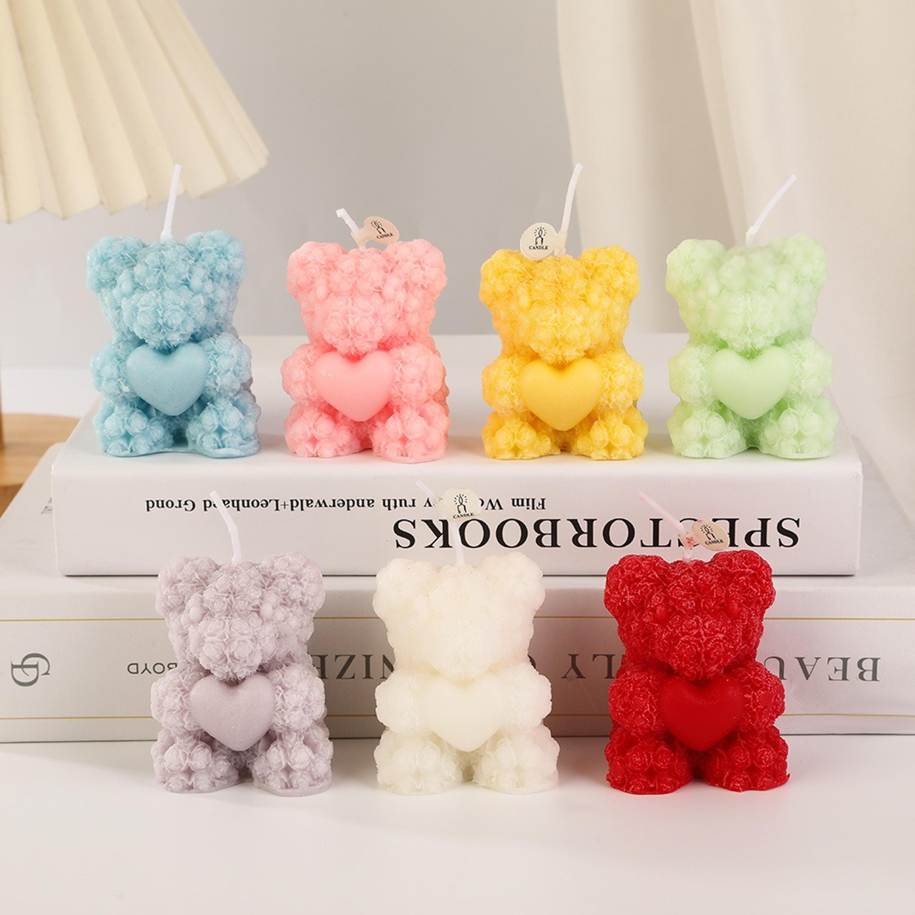 festival rose bear scented candle, atmospheric fragrance souvenir for home
