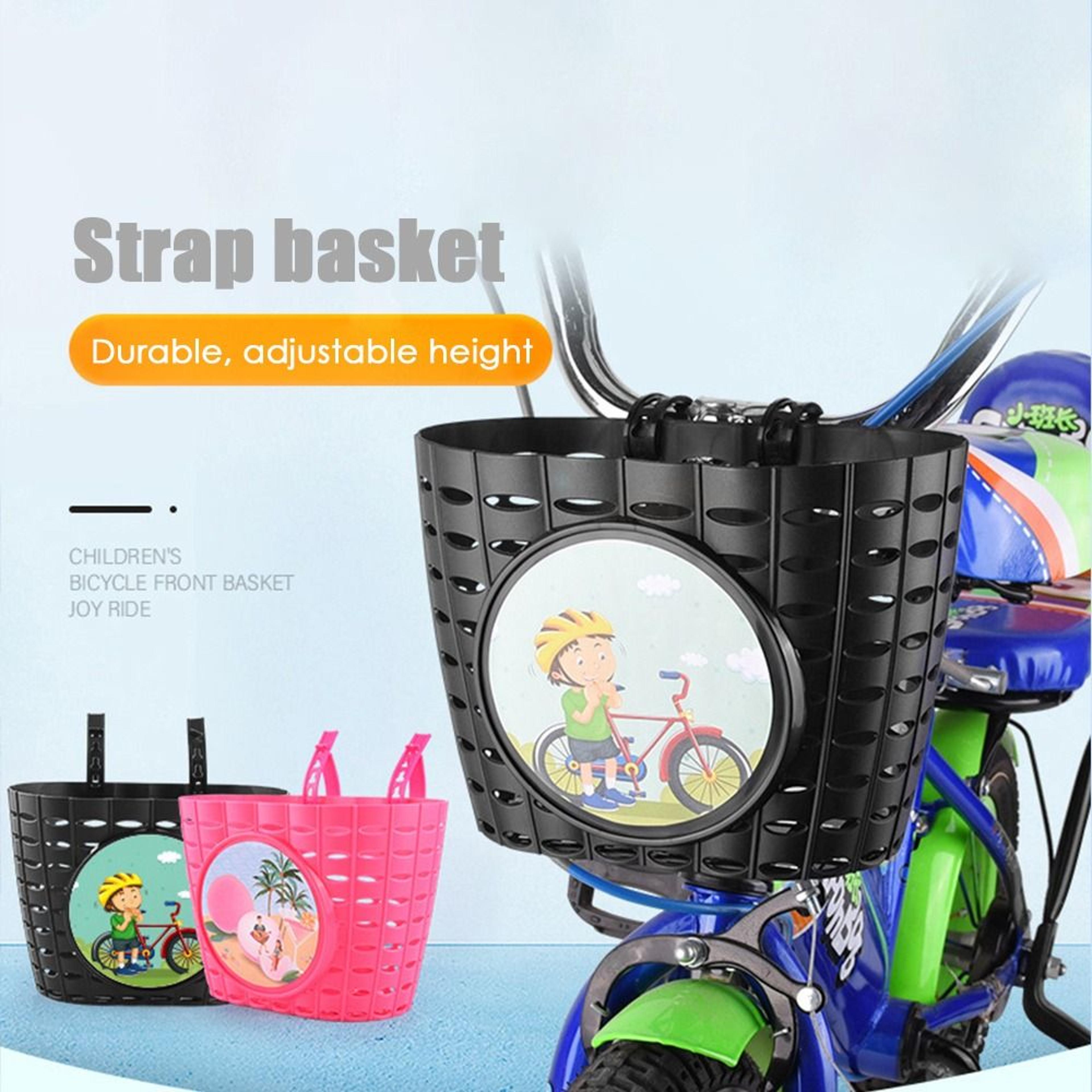 Scooter Front Basket With Sticker Bicycle Storage Bag Cycling Accessory For Kids 1