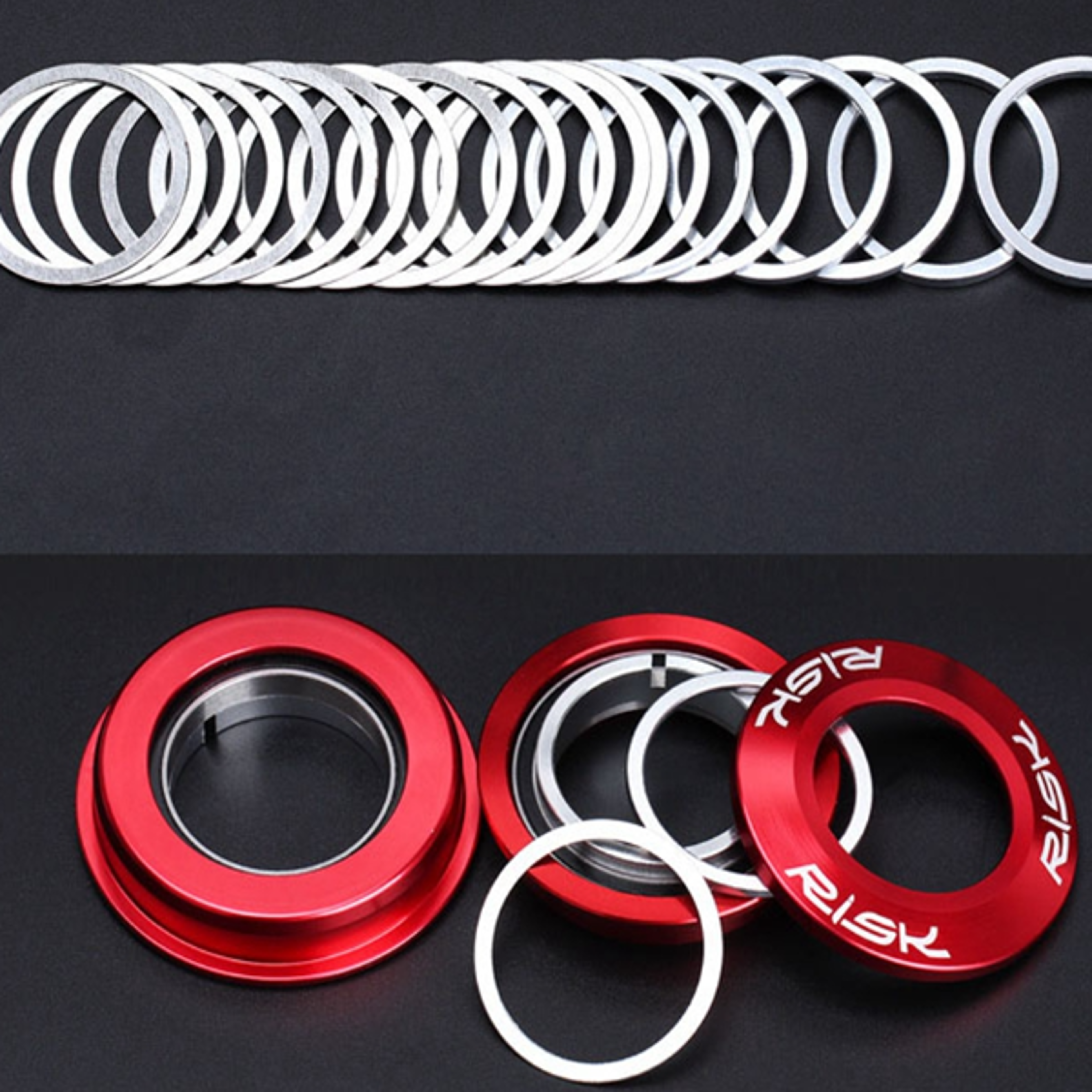 bicycle aluminium alloy headset washer spacer fork adjusting dust cover