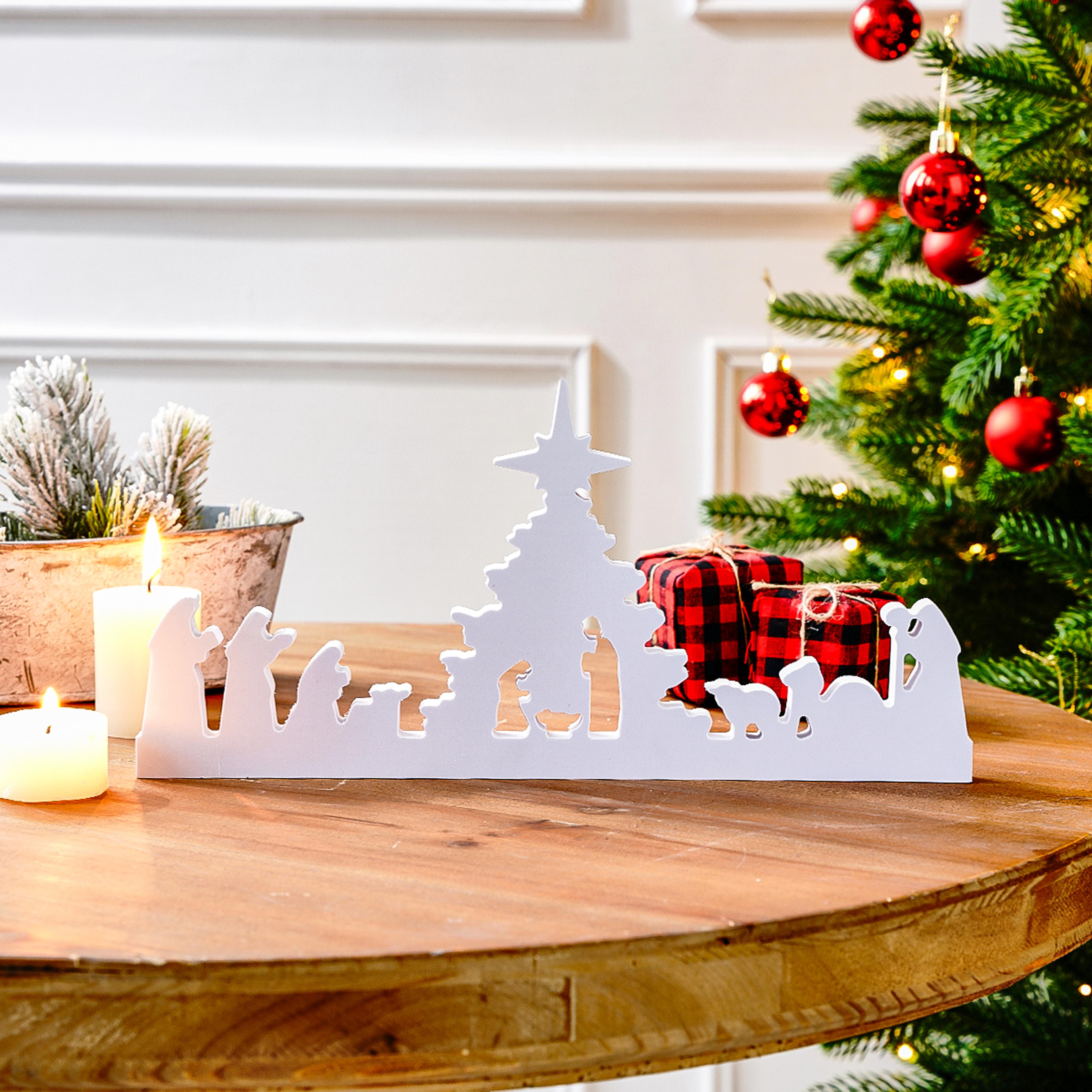 White Snowflake Board Christmas Desktop Decorative Item 1