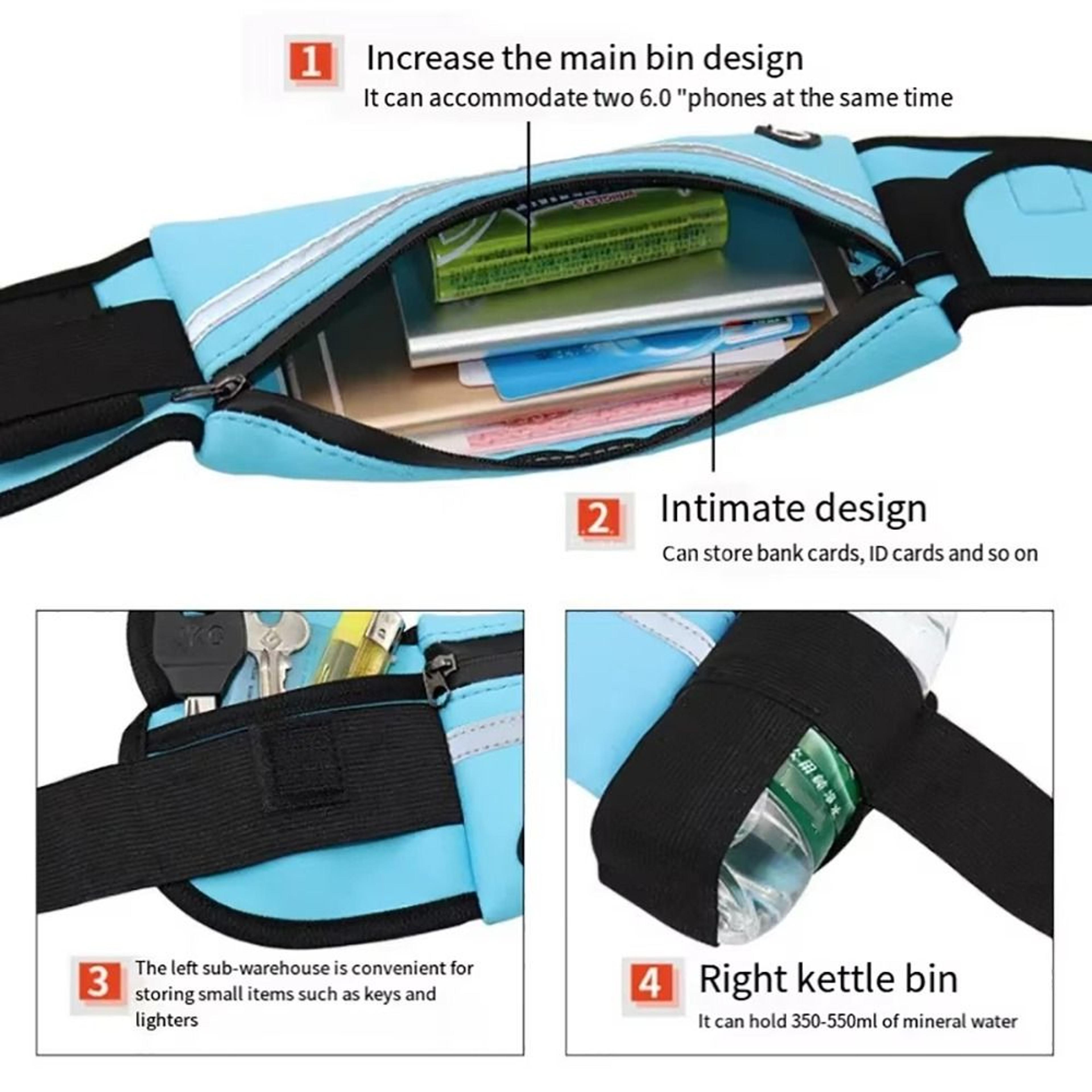waterproof durable running waist bag, sports fanny pack for gym, cycling belt bag