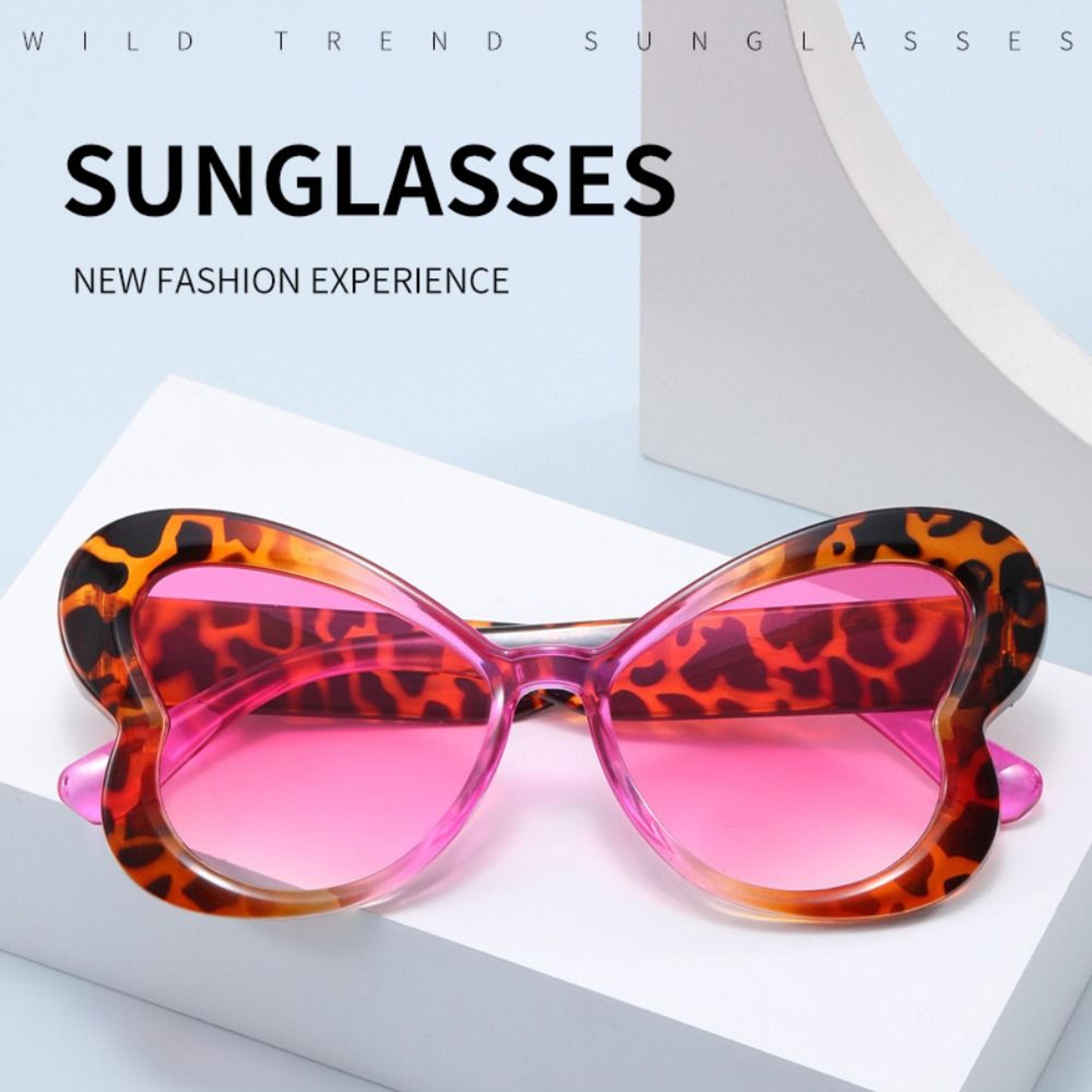 trendy gradient ladies party eyewear, cute colorful butterfly sunglasses, stylish women cat eye shades