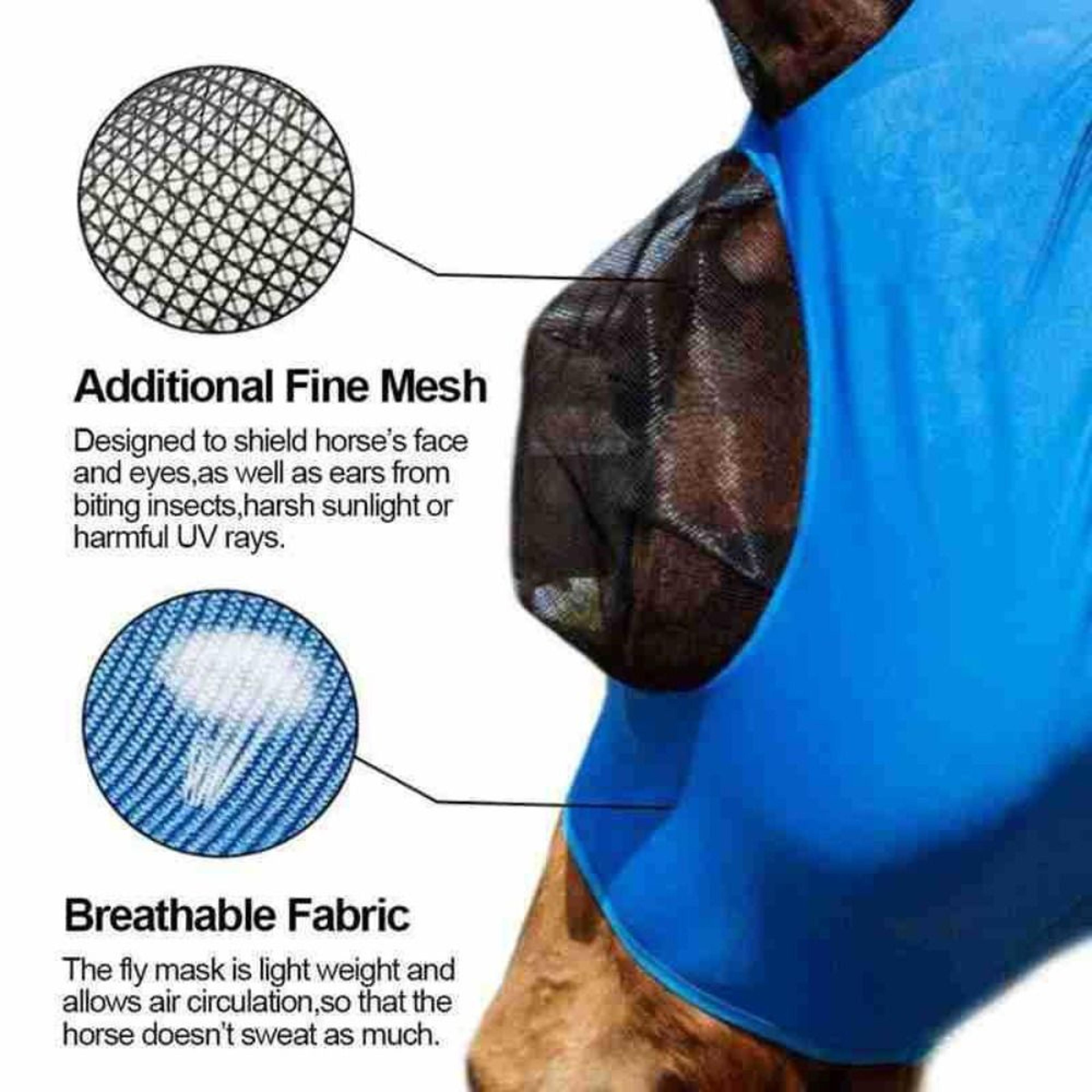 horse fly mask, multifunctional horse mosquito mask, comfortable sun uv protection, breathable mesh face mask