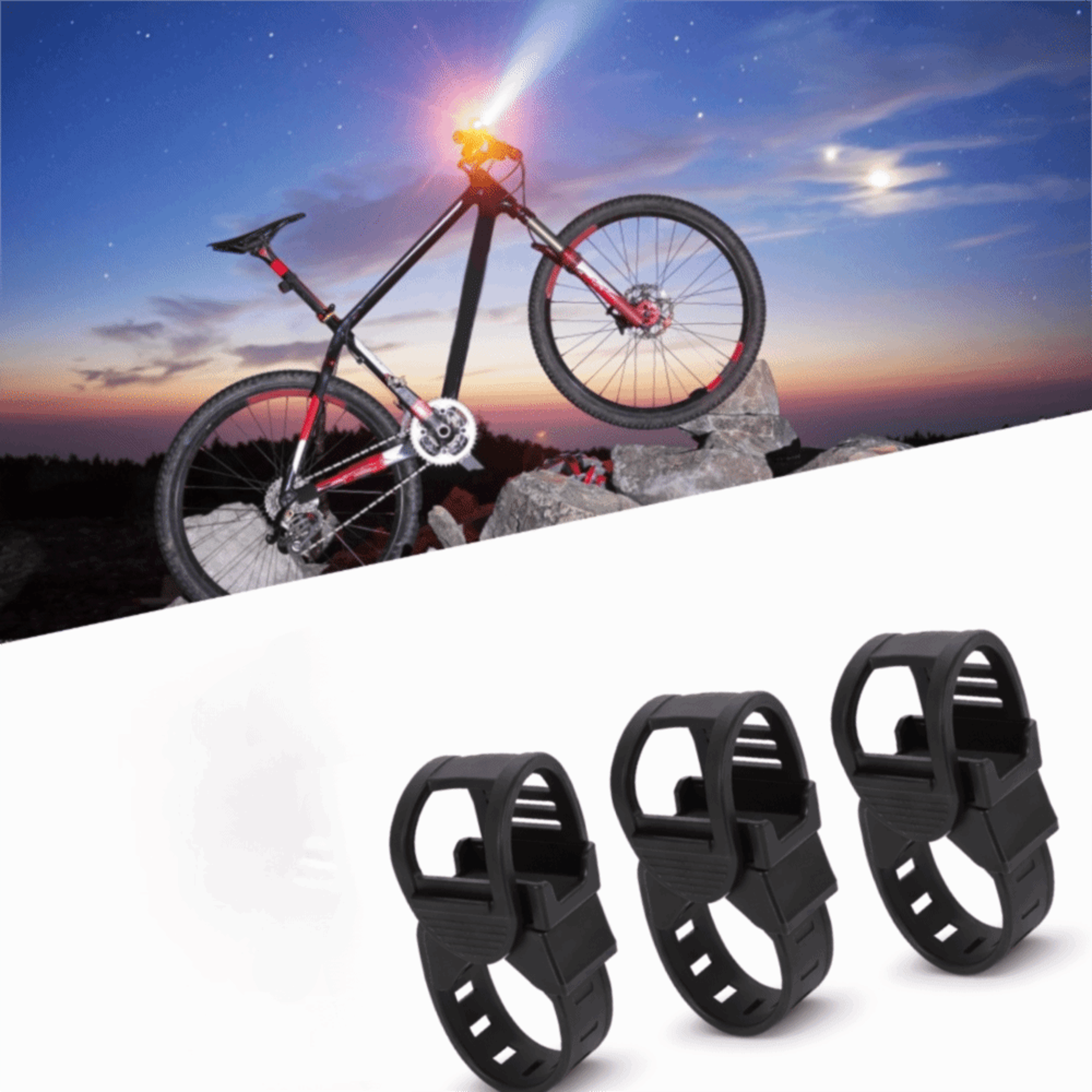 multifunction plastic bike light clamp, degree rotation bike light holder