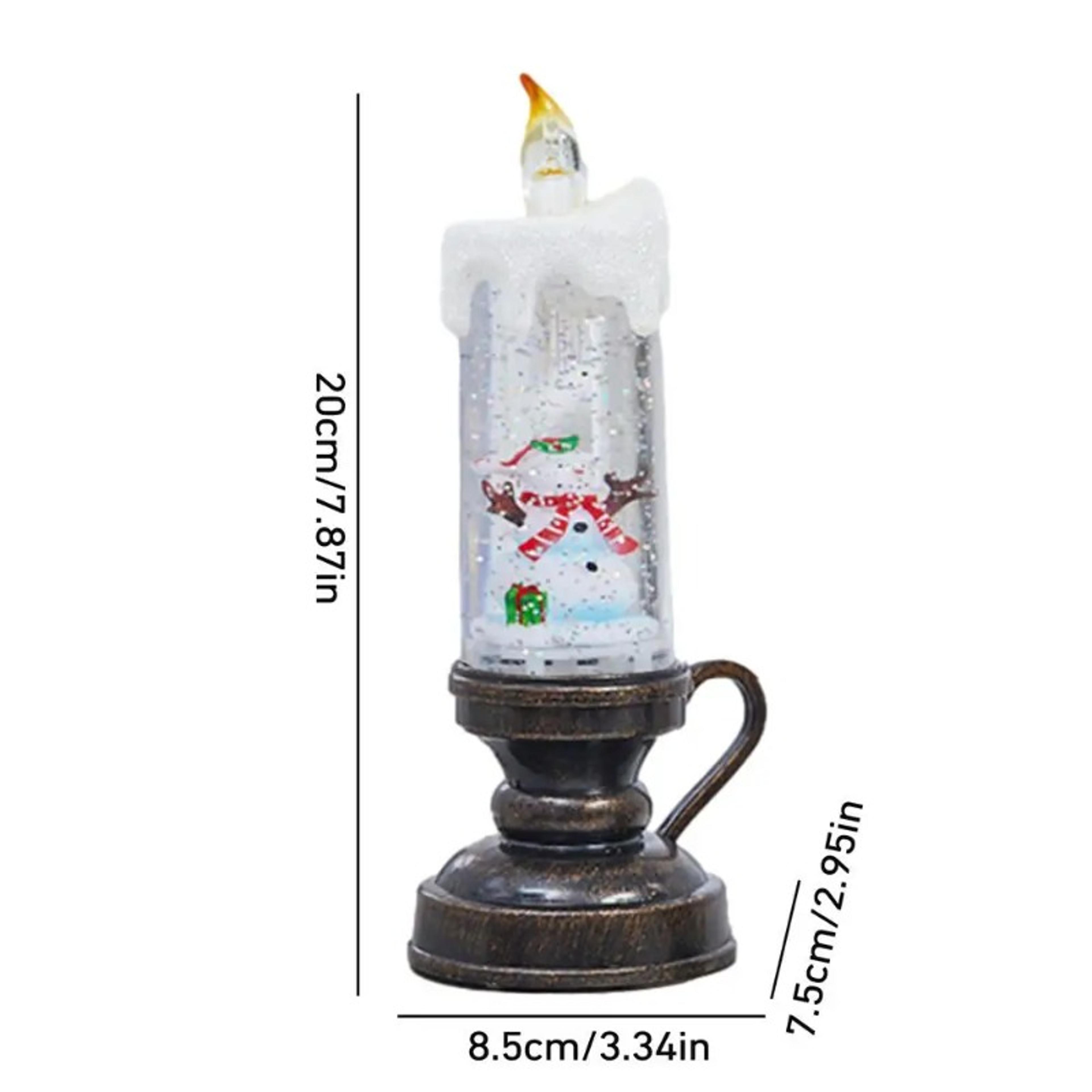 Christmas Snow Globe Candle Glittering LED Flameless Lamp Battery Operated Night Light Gift 5