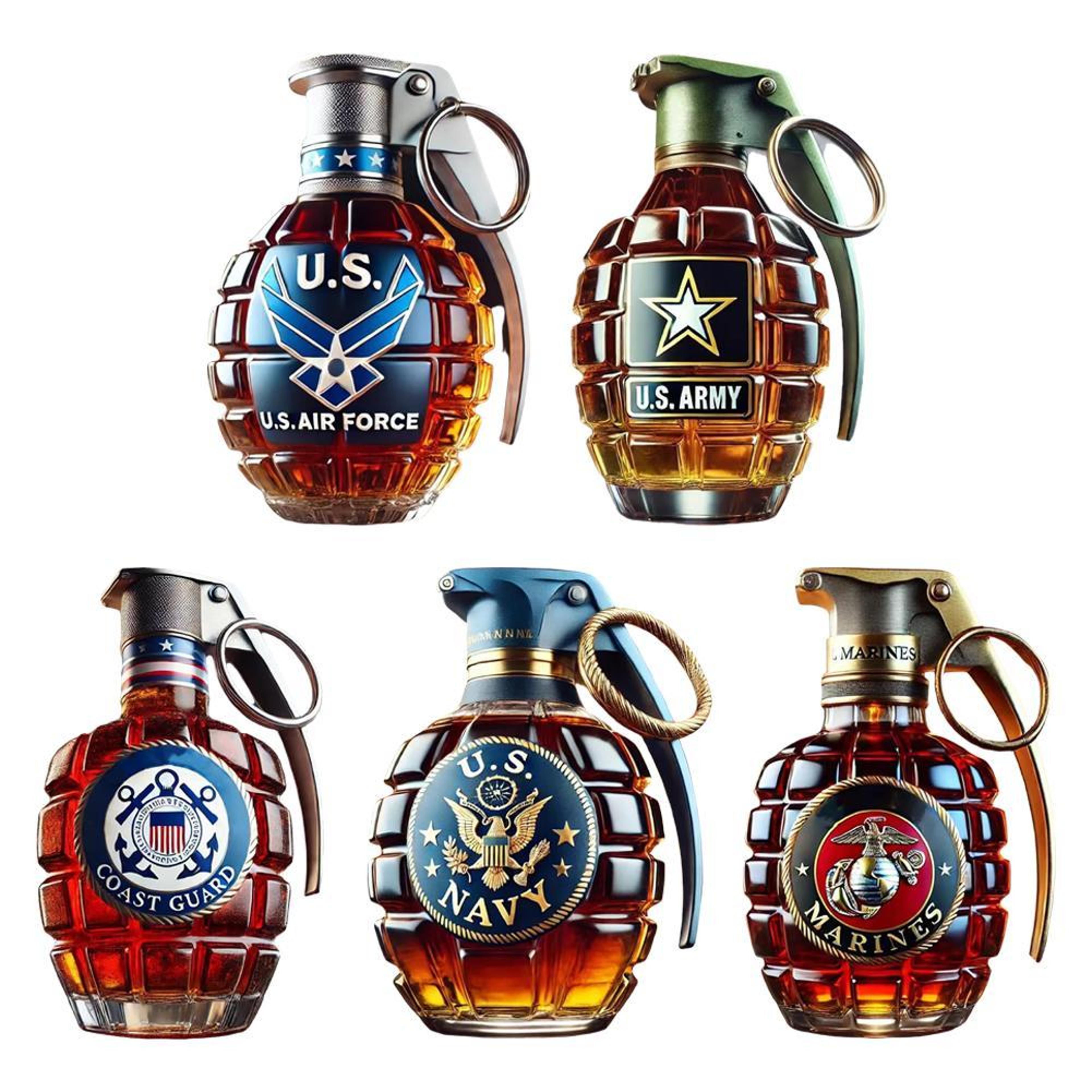 unique engraved whiskey glass with eagle emblem bottle, hand shape, bar gift