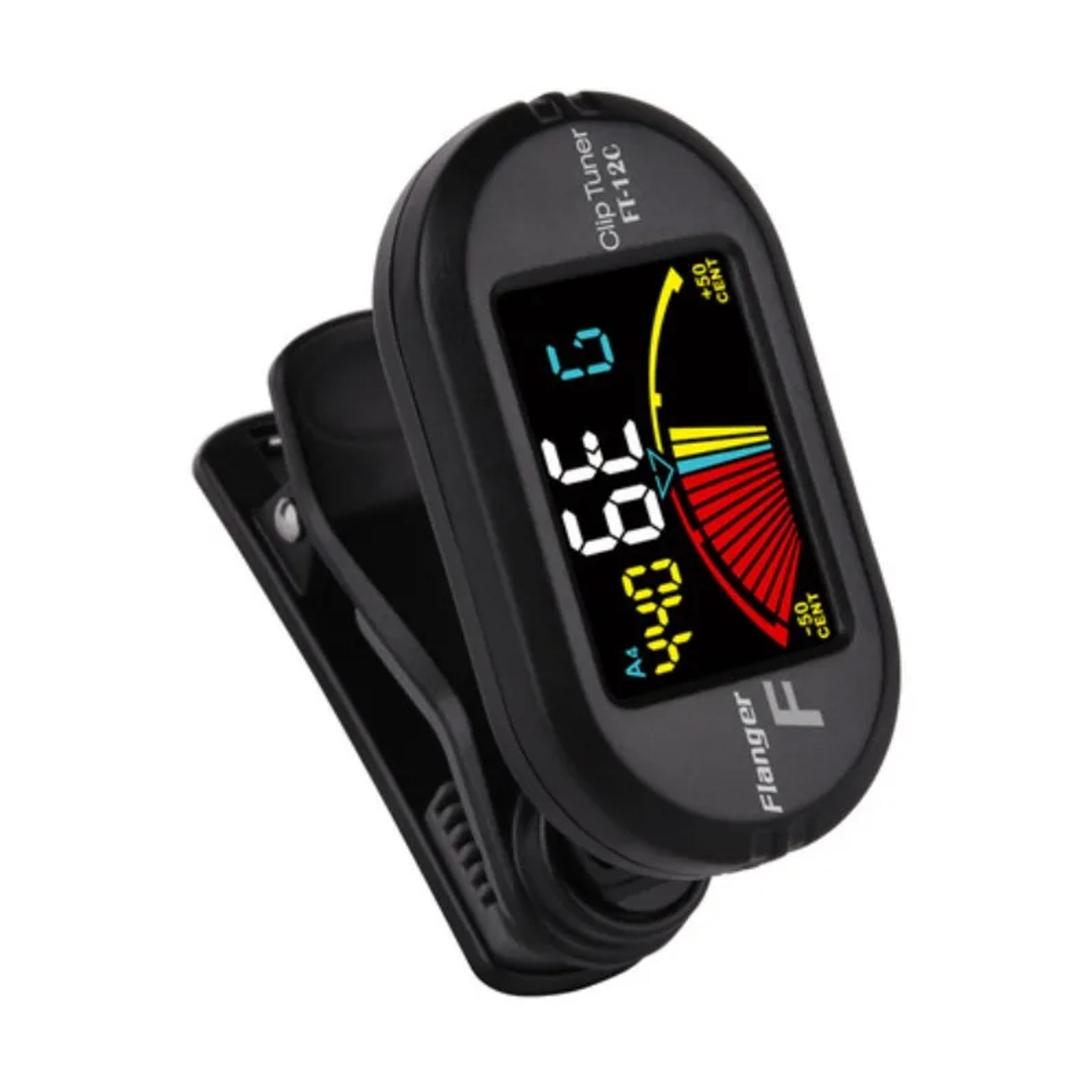 tuner with clip mount display, colorful screen chromatic tuner for guitar, bass, ukulele, violin accessories
