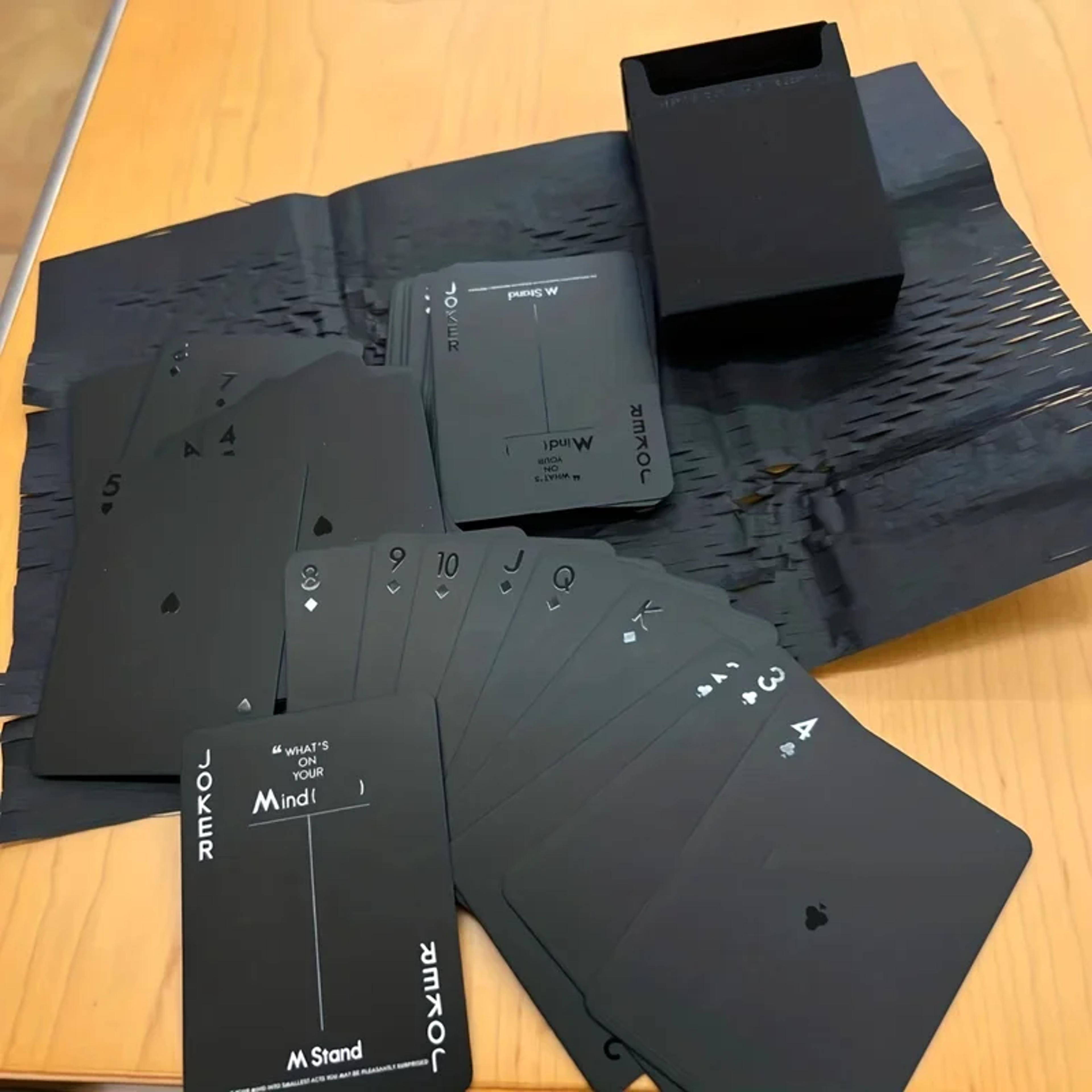 minimalist black playing cards, wind party board game for holiday fun