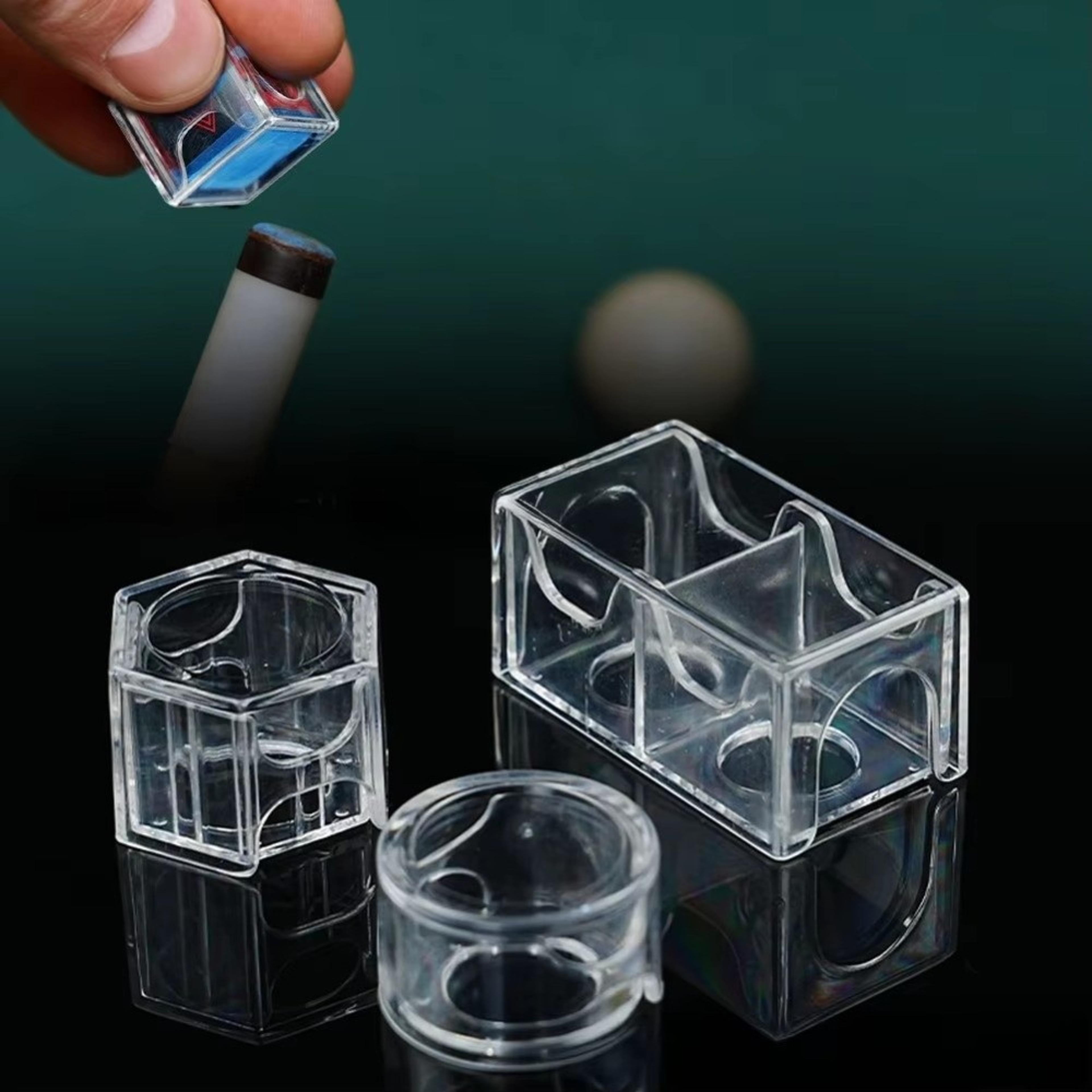 moisture-proof grids acrylic box snooker pool chalk holder, protective storage box