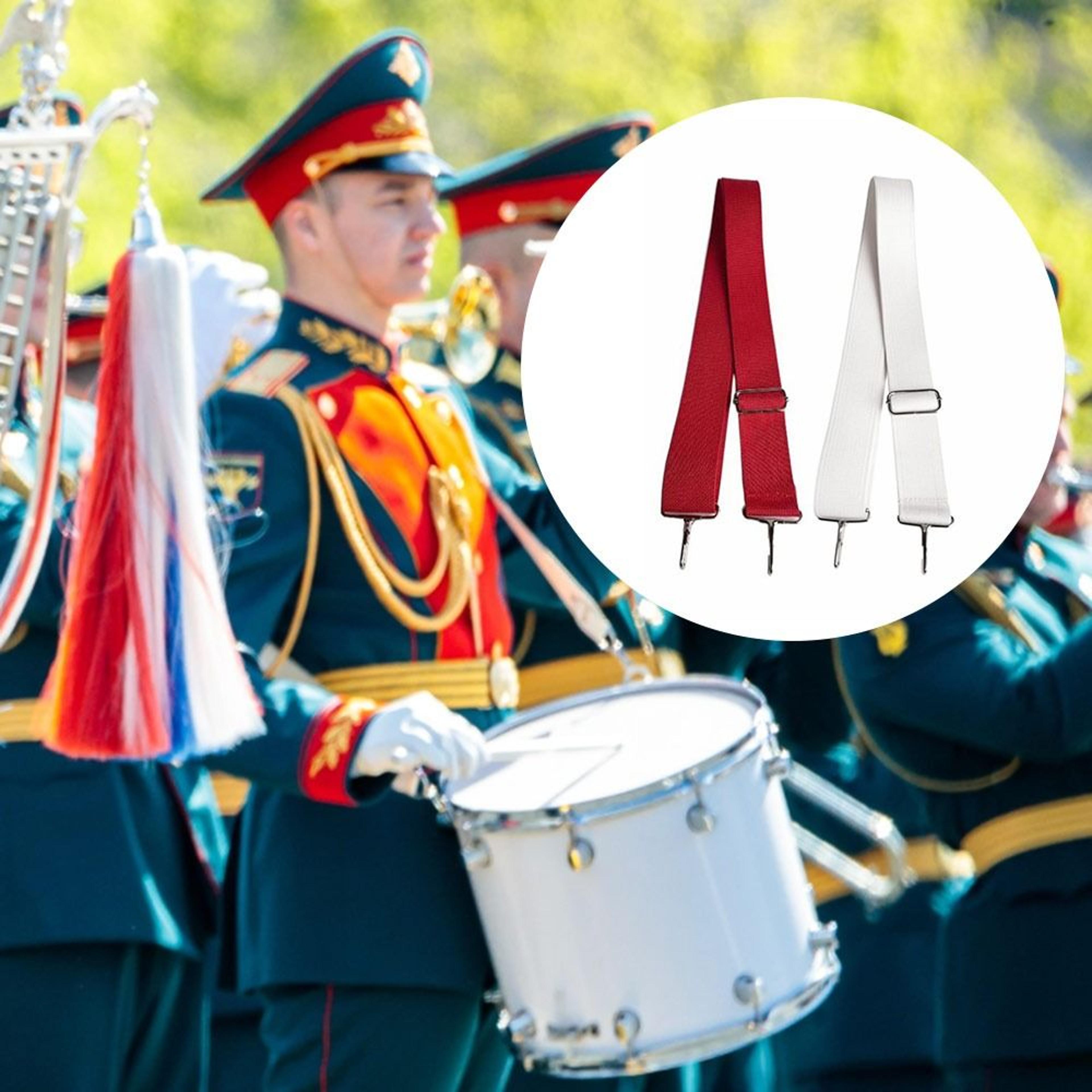 wide small drum strap with performance sling and metal hook