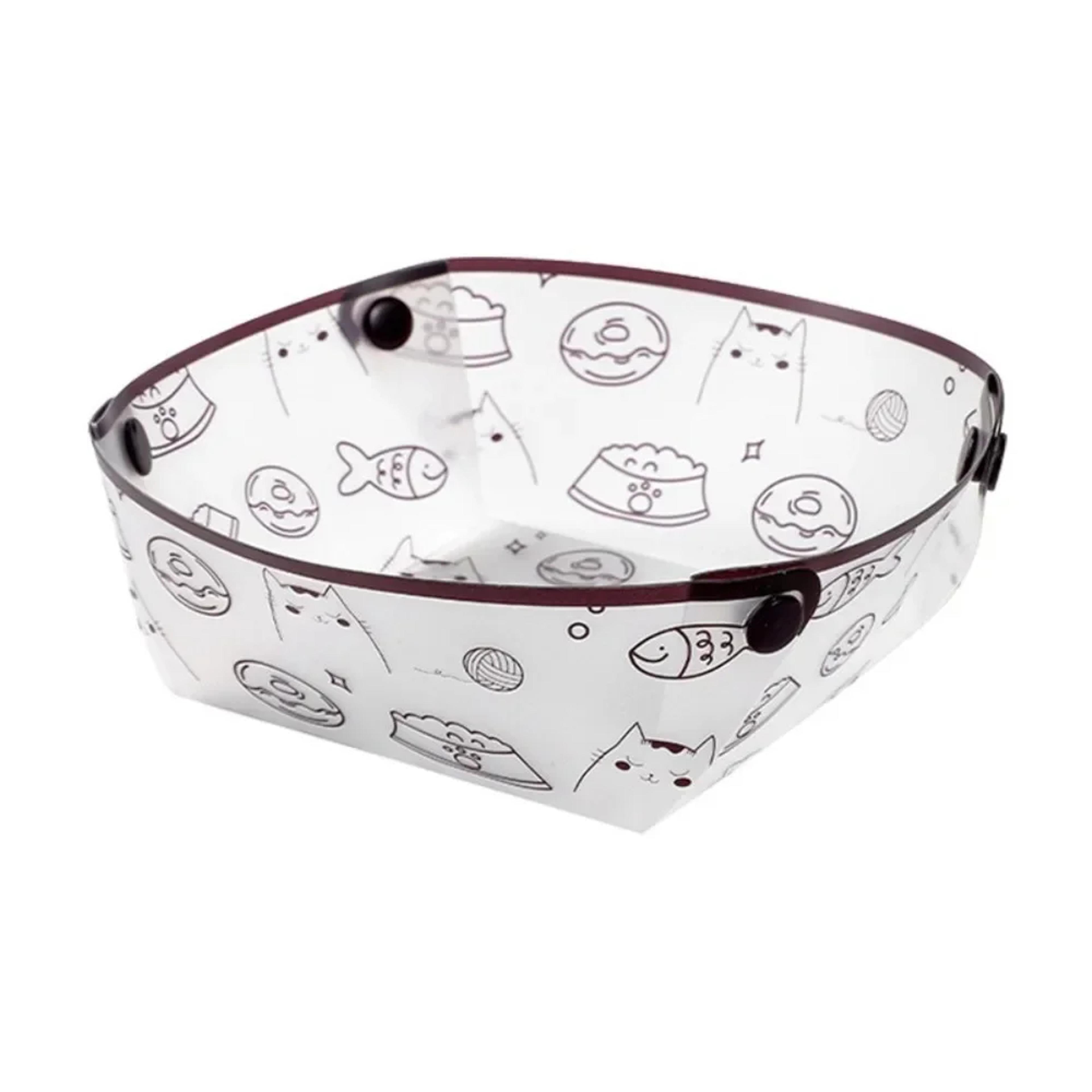 cartoon cat foldable camping tableware, lightweight pp bowl plate cup set, easy to clean outdoor accessories