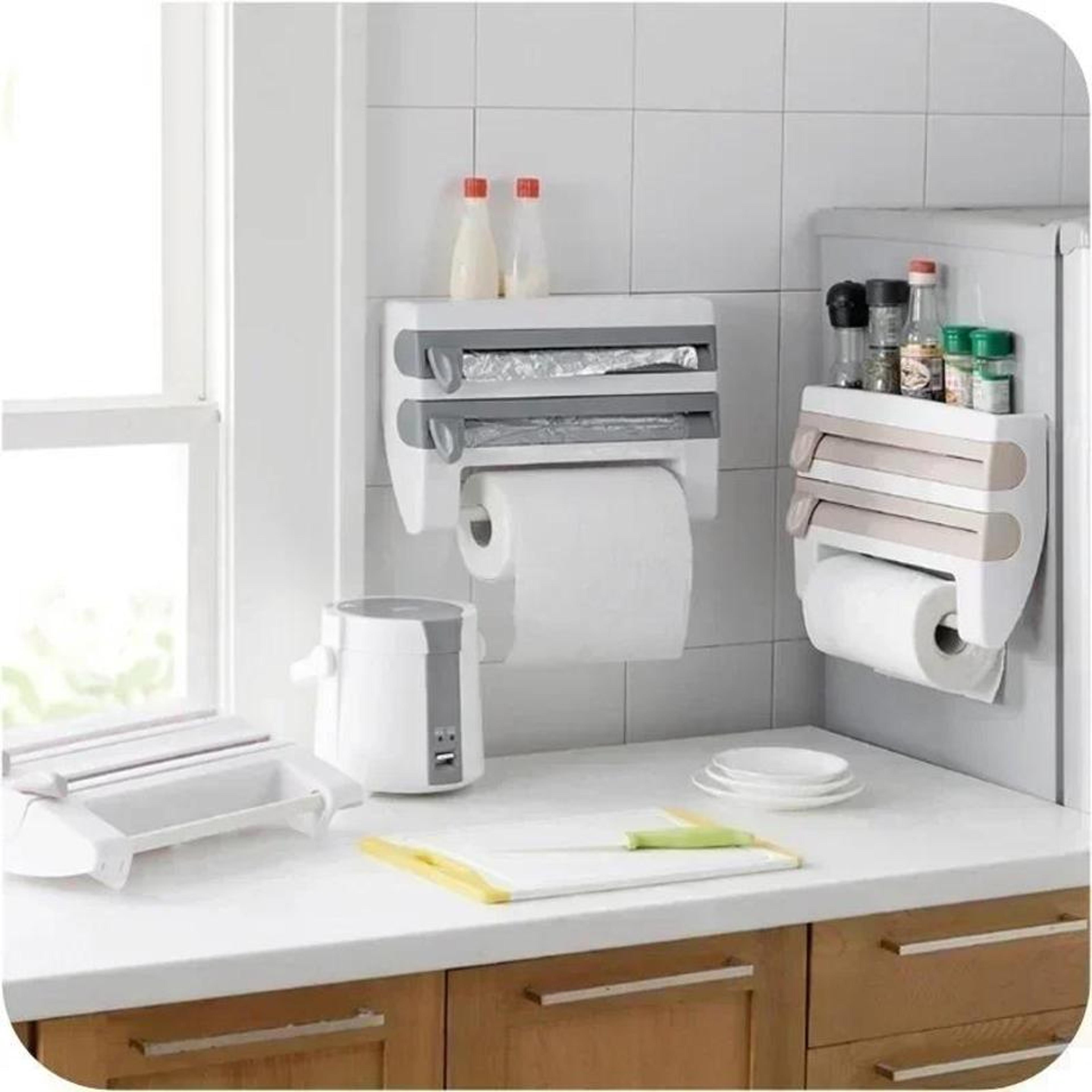 sliding knife cutter, kitchen tools cling film tissue holder, aluminum foil box, barbecue towel storage rack for home ki