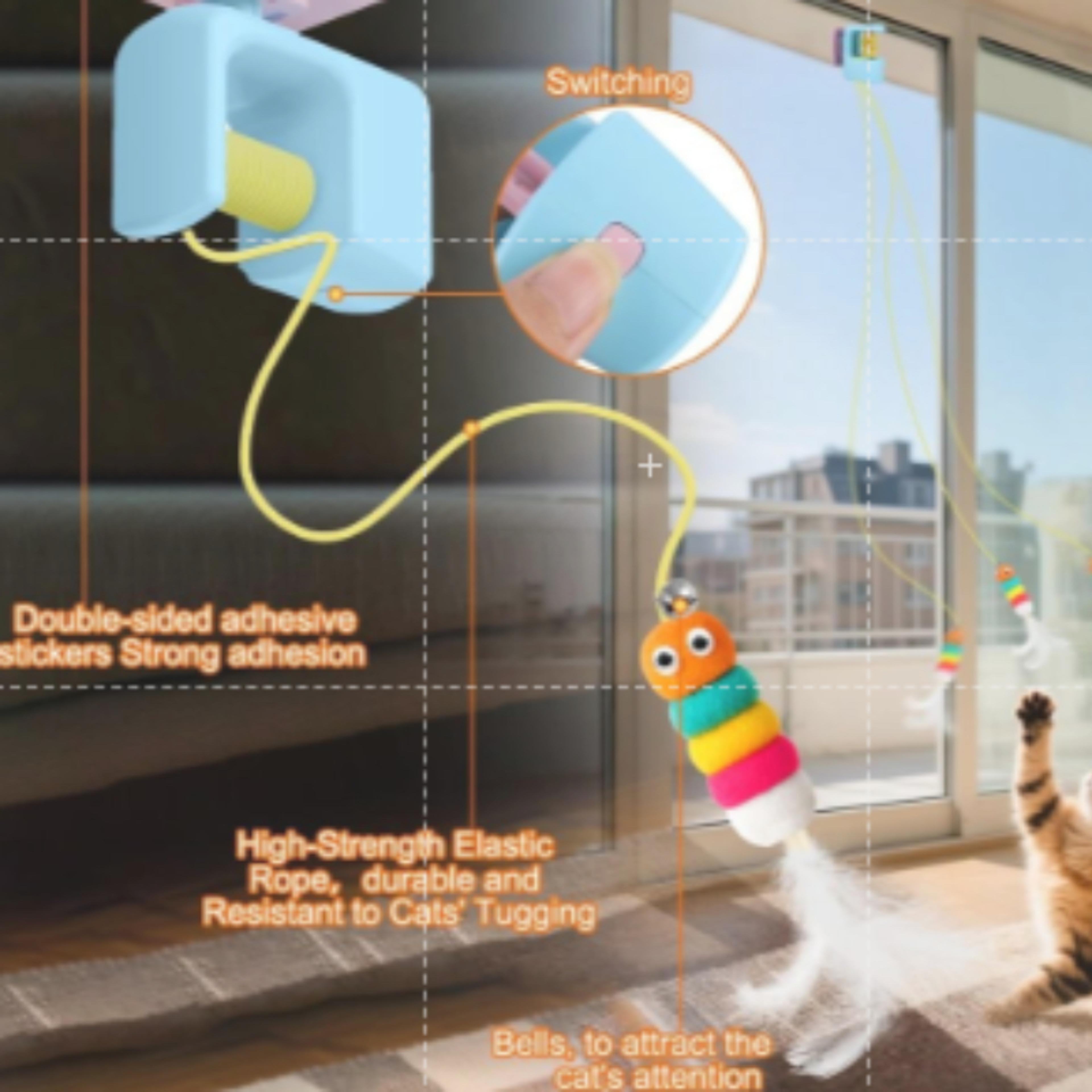 interactive cat toys for indoor cats, flying bird, hanging automatic caterpillar self-playing pet chasing toy