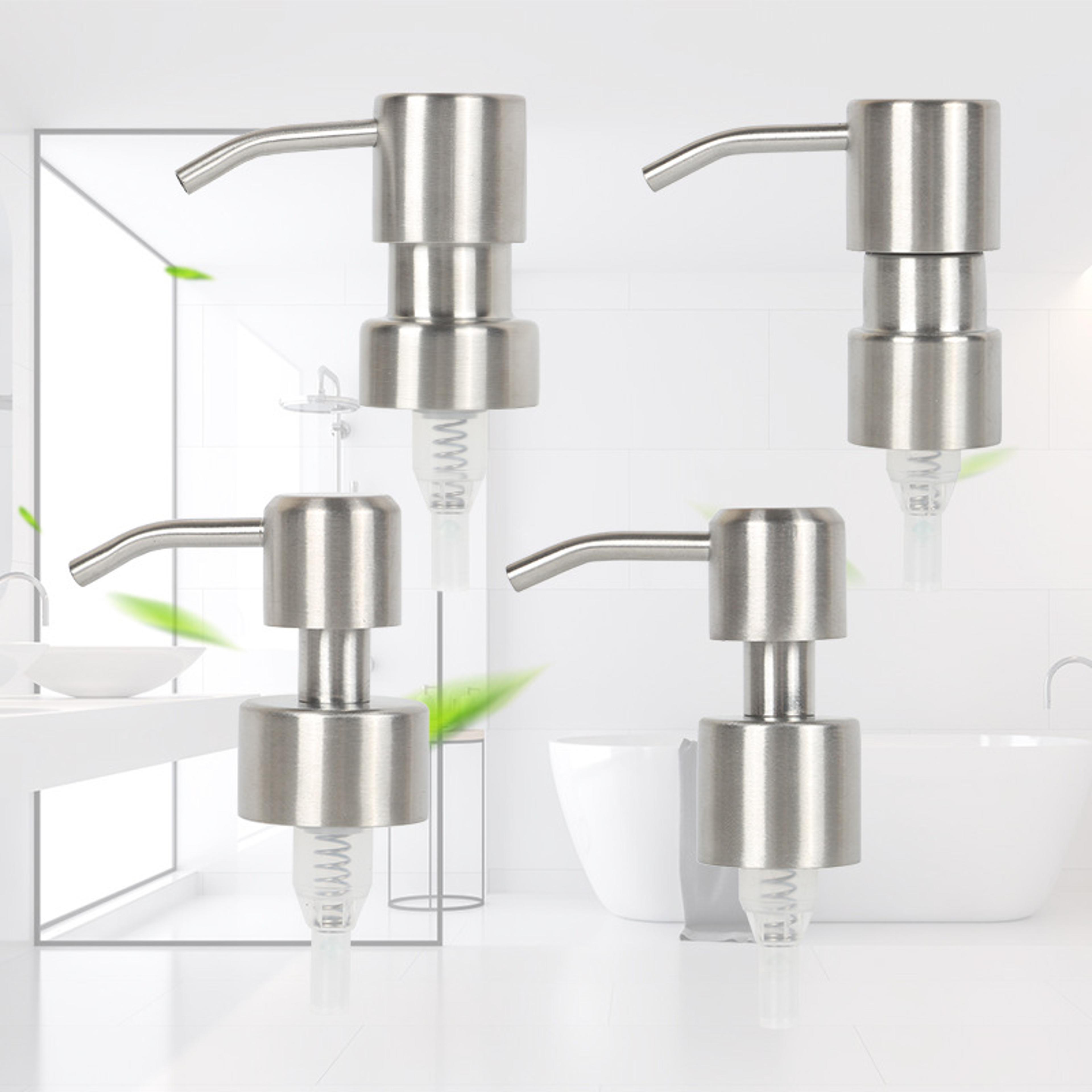 durable stainless steel foam hand soap pump, replacement nozzle for liquid soap dispenser in kitchen or bathroom
