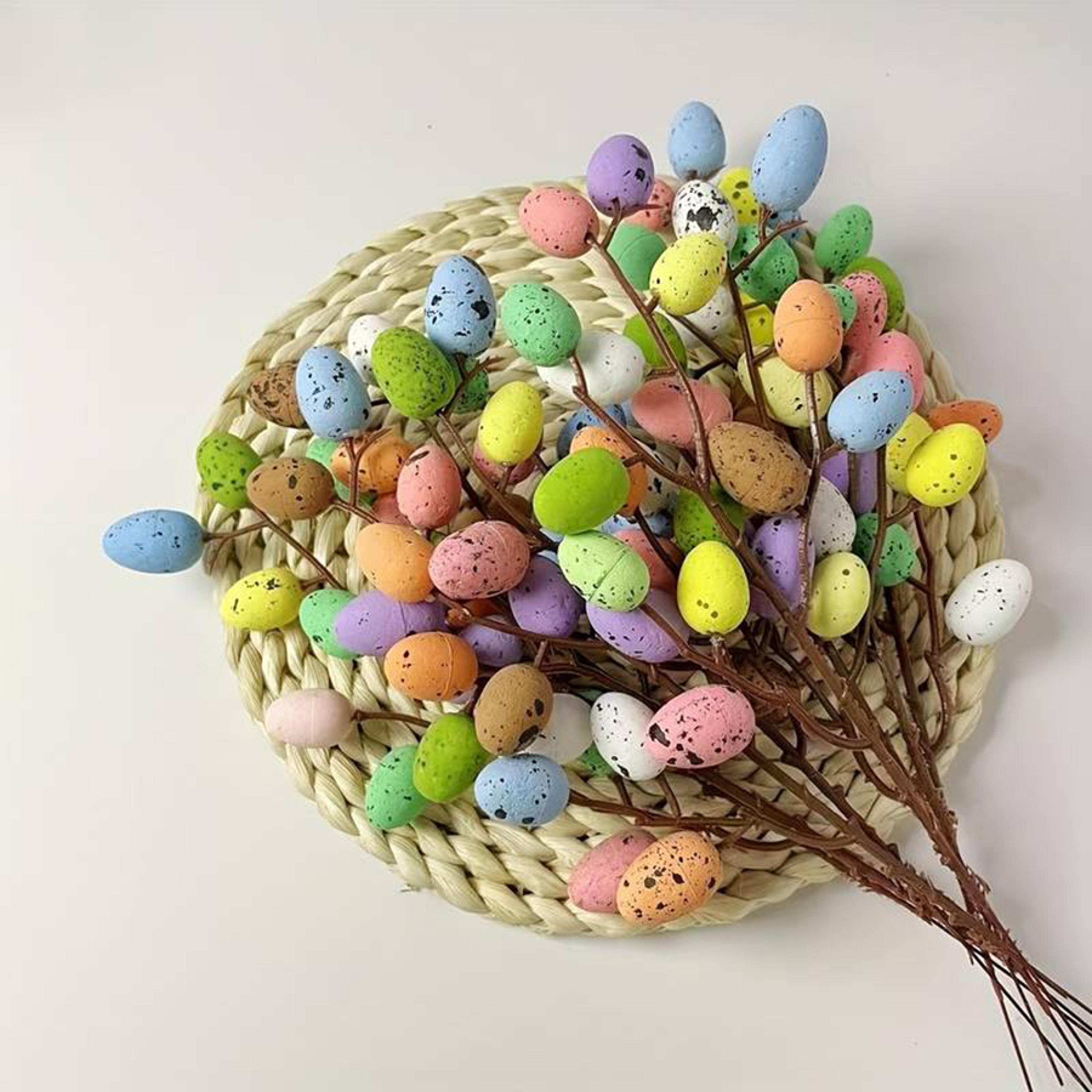 diy decorative accessories: set of artificial easter eggs for easter, spring festival, and birthday party