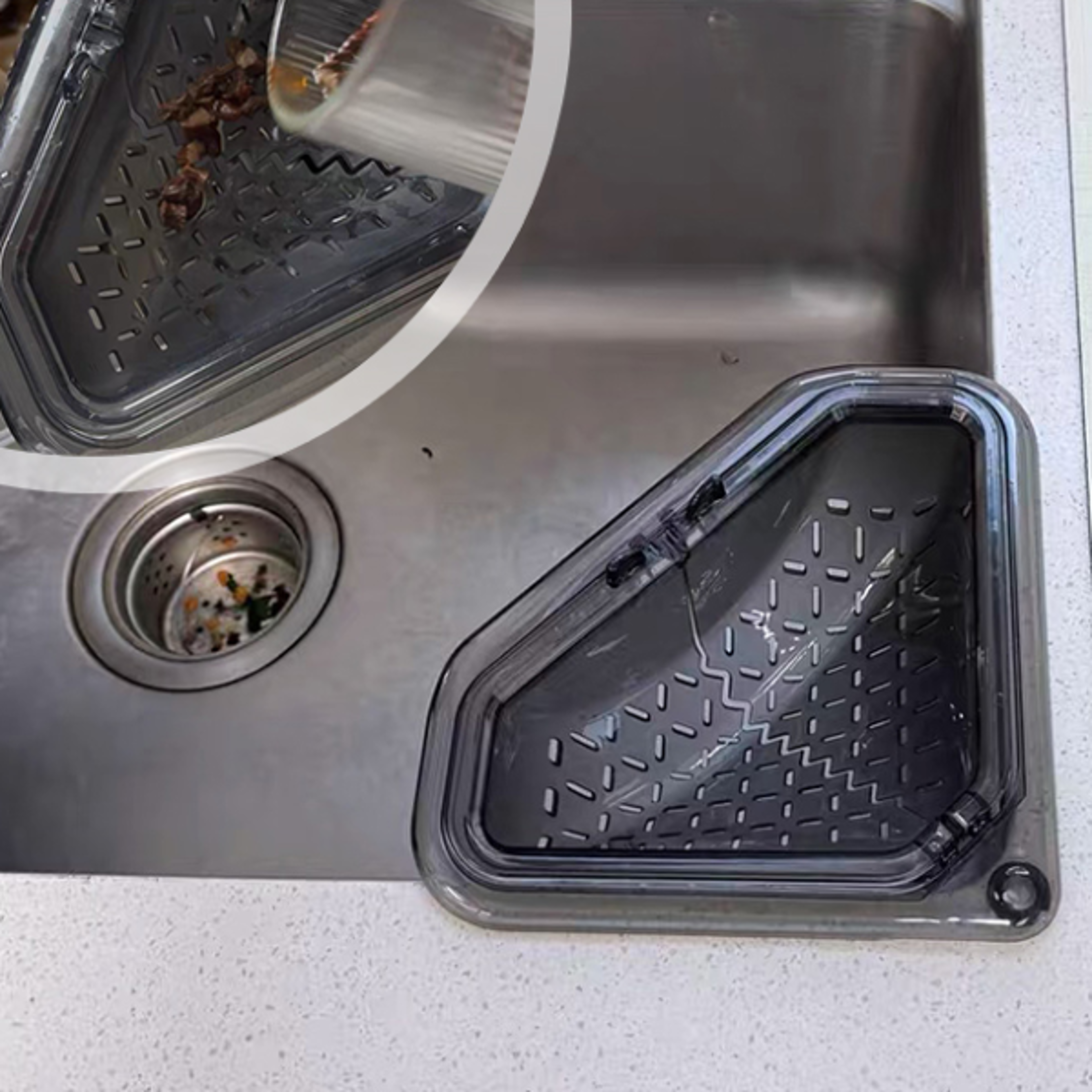 draining storage sink rack, magnetic corner sink strainer basket