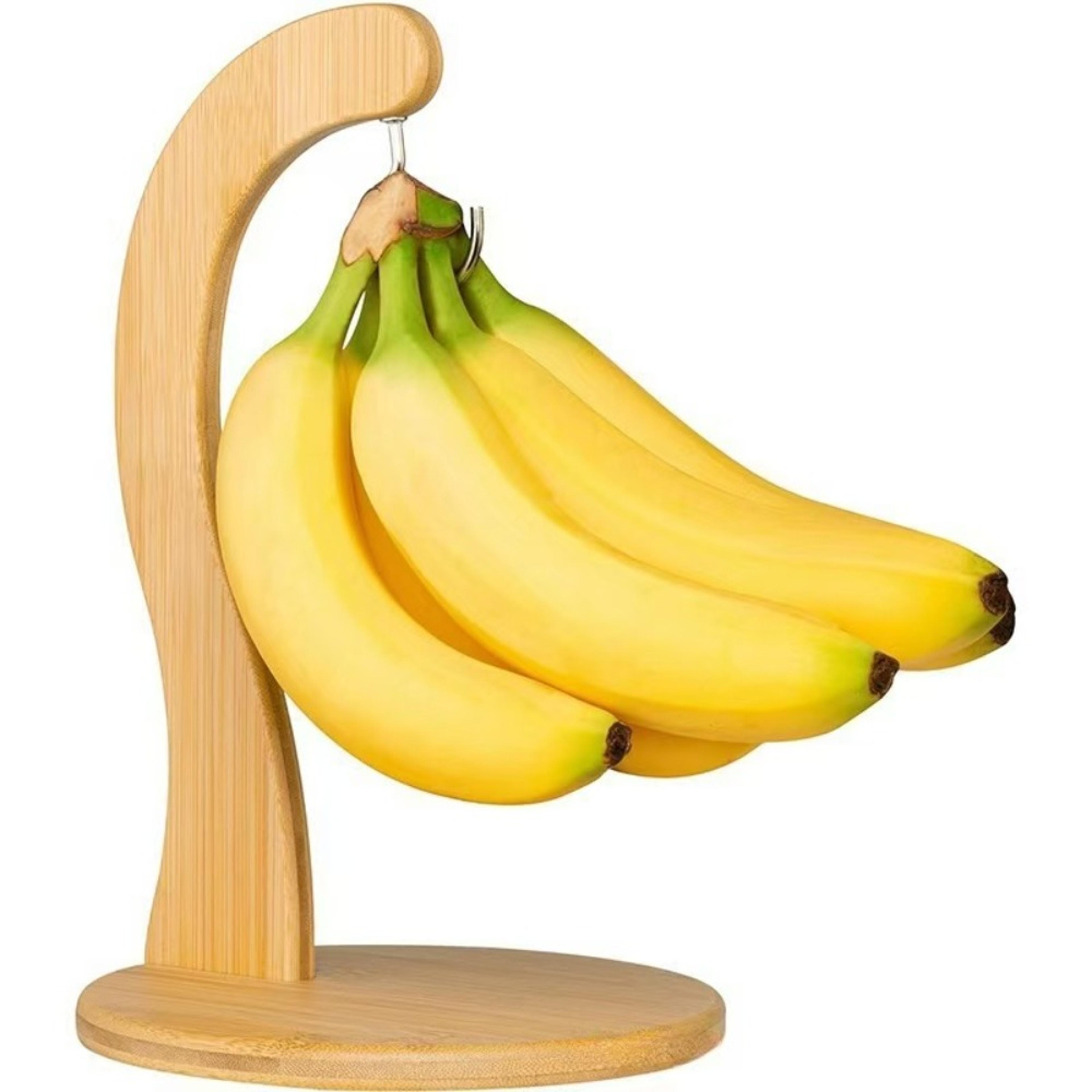 wooden banana rack, keep fresh with hanging hook, space saving suspension type kitchen storage