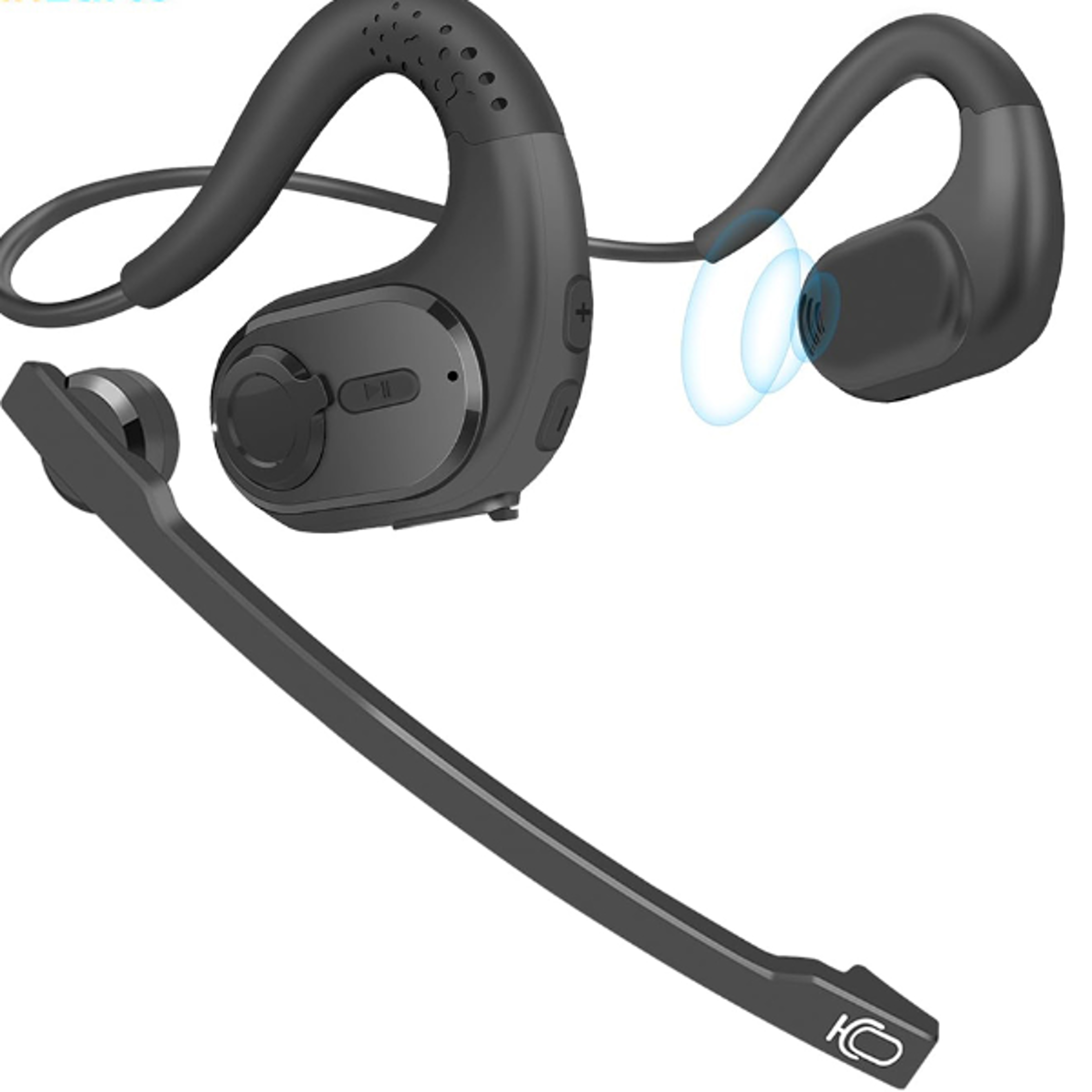 open ear bluetooth headset, detachable microphone, multi-point wireless headphones with dsp noise canceling mic for call