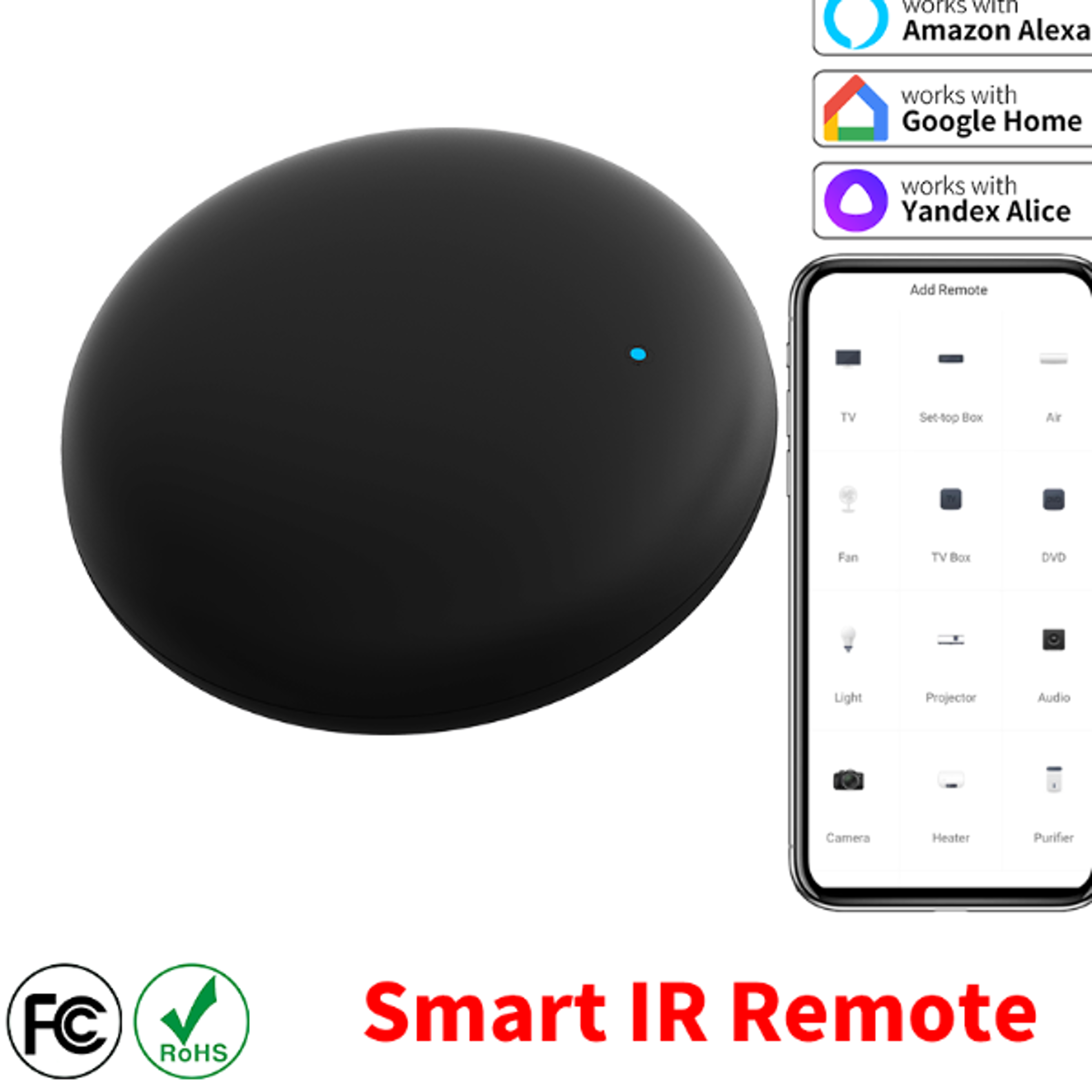 smart ir remote control for  compatible with alexa & google home, smart life app integration