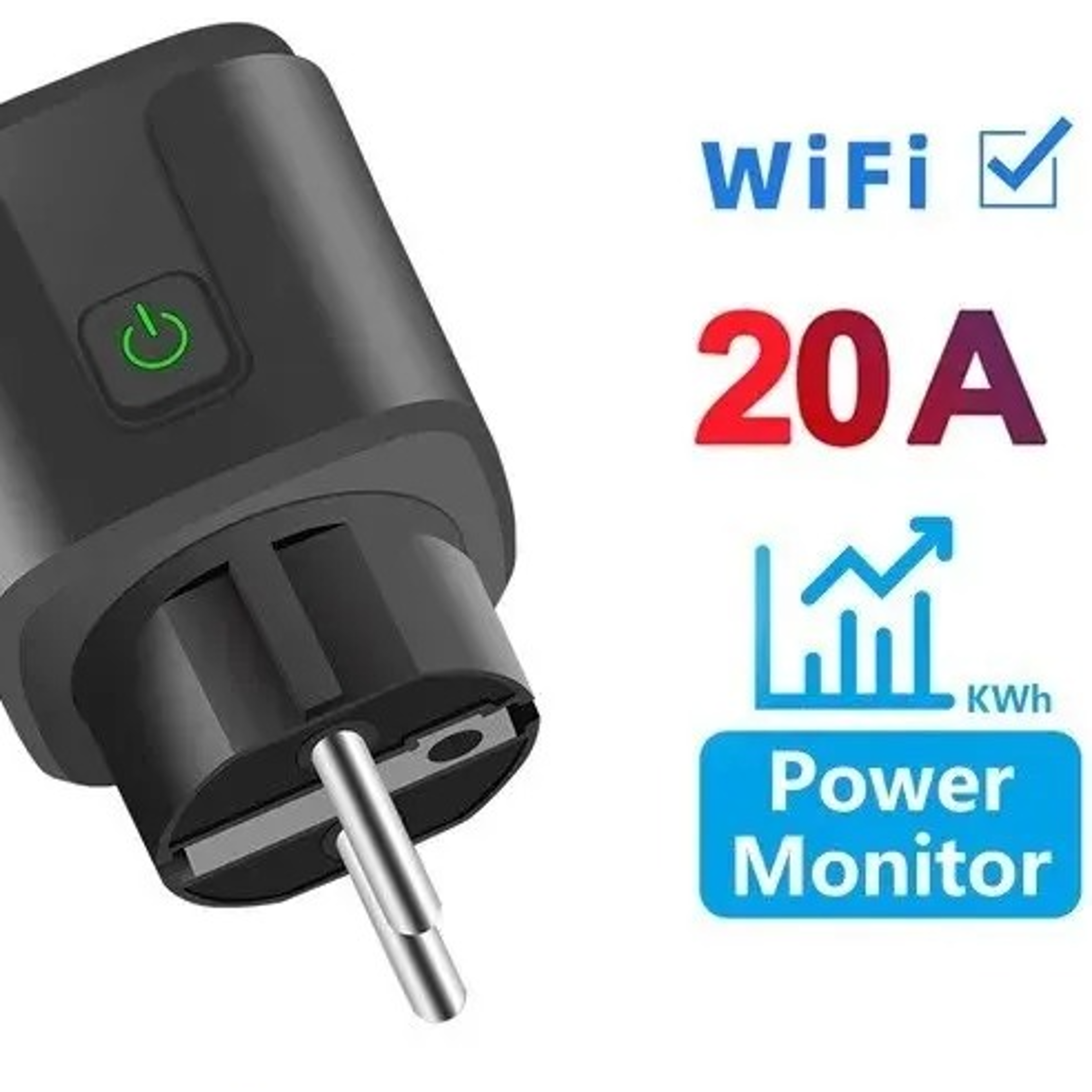 20A EU Smart Socket With Power Monitor Timing Smart Life Support Alexa Goog