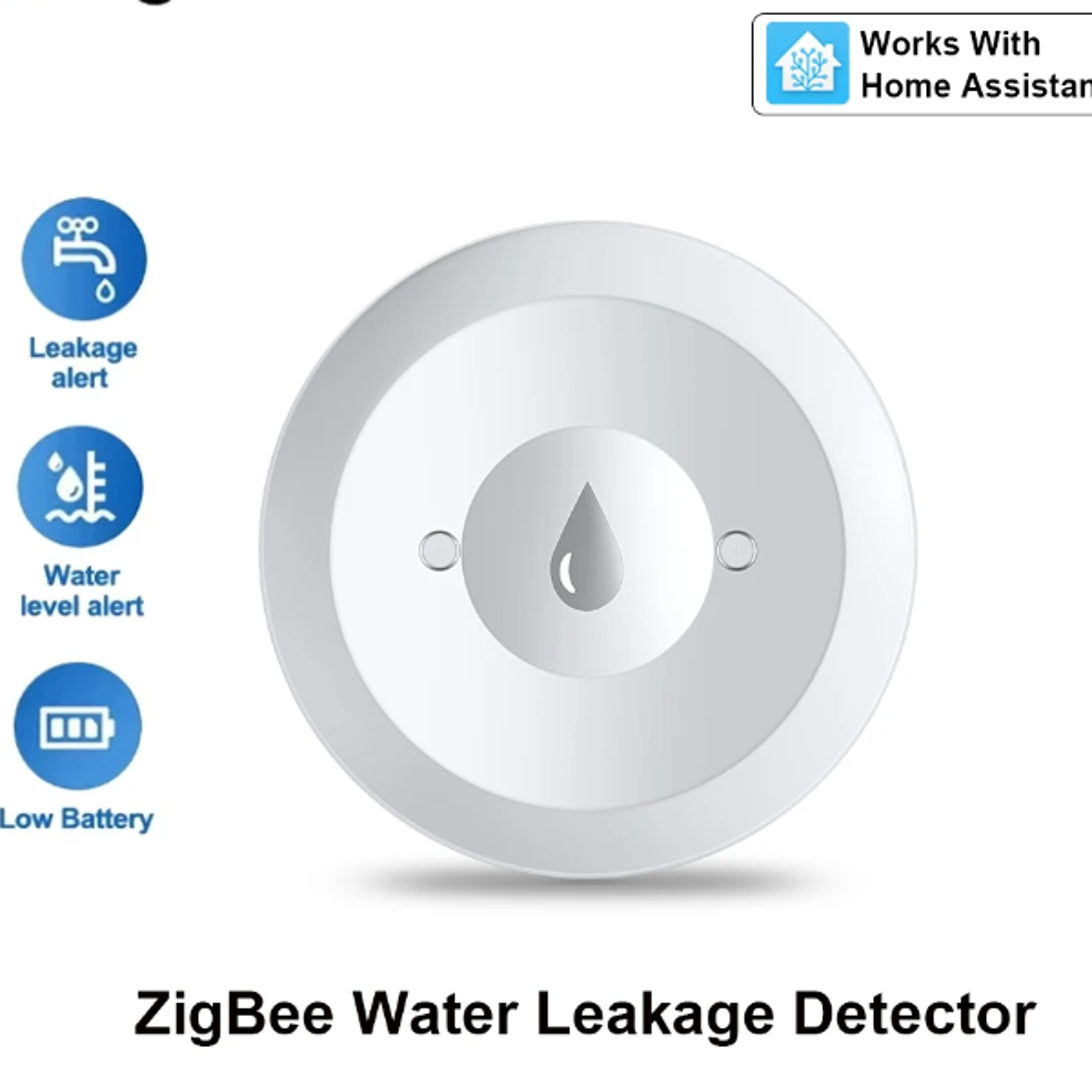 smart water leak detector with app remote monitoring for kitchen & bathroom