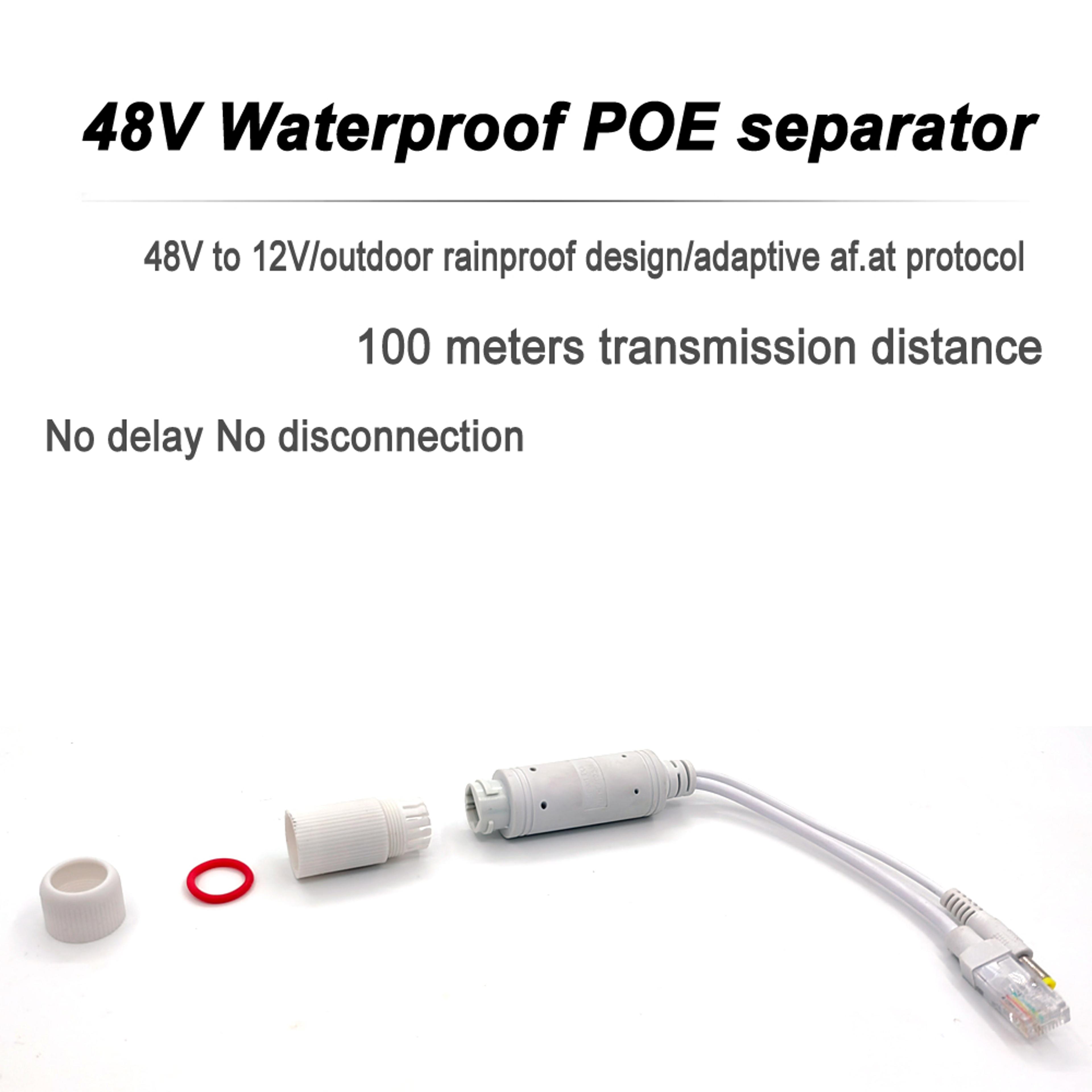 Waterproof Video  Power Adapter Cable Supply Module Injector For IP Camera Splitter 1