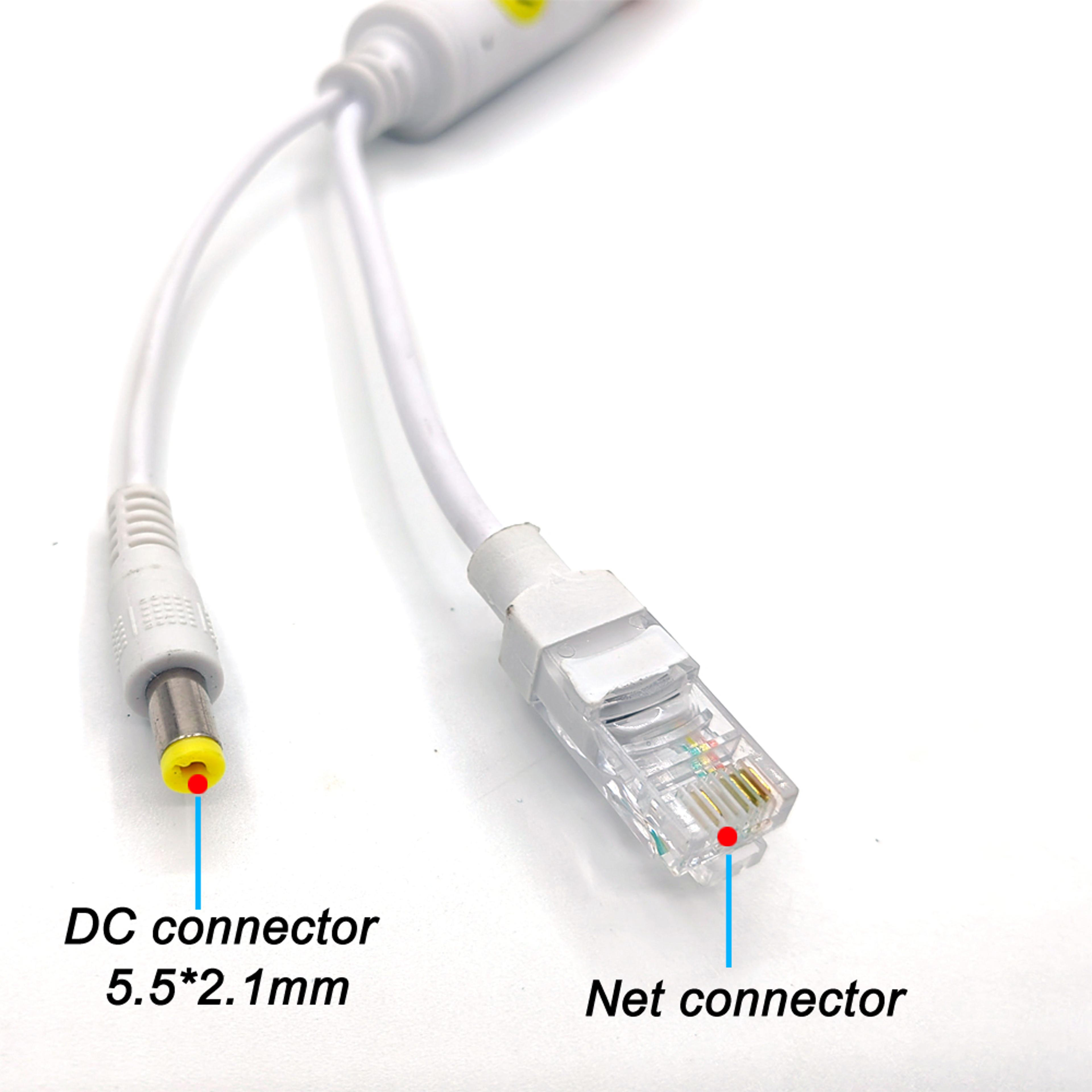 Waterproof Video  Power Adapter Cable Supply Module Injector For IP Camera Splitter 4