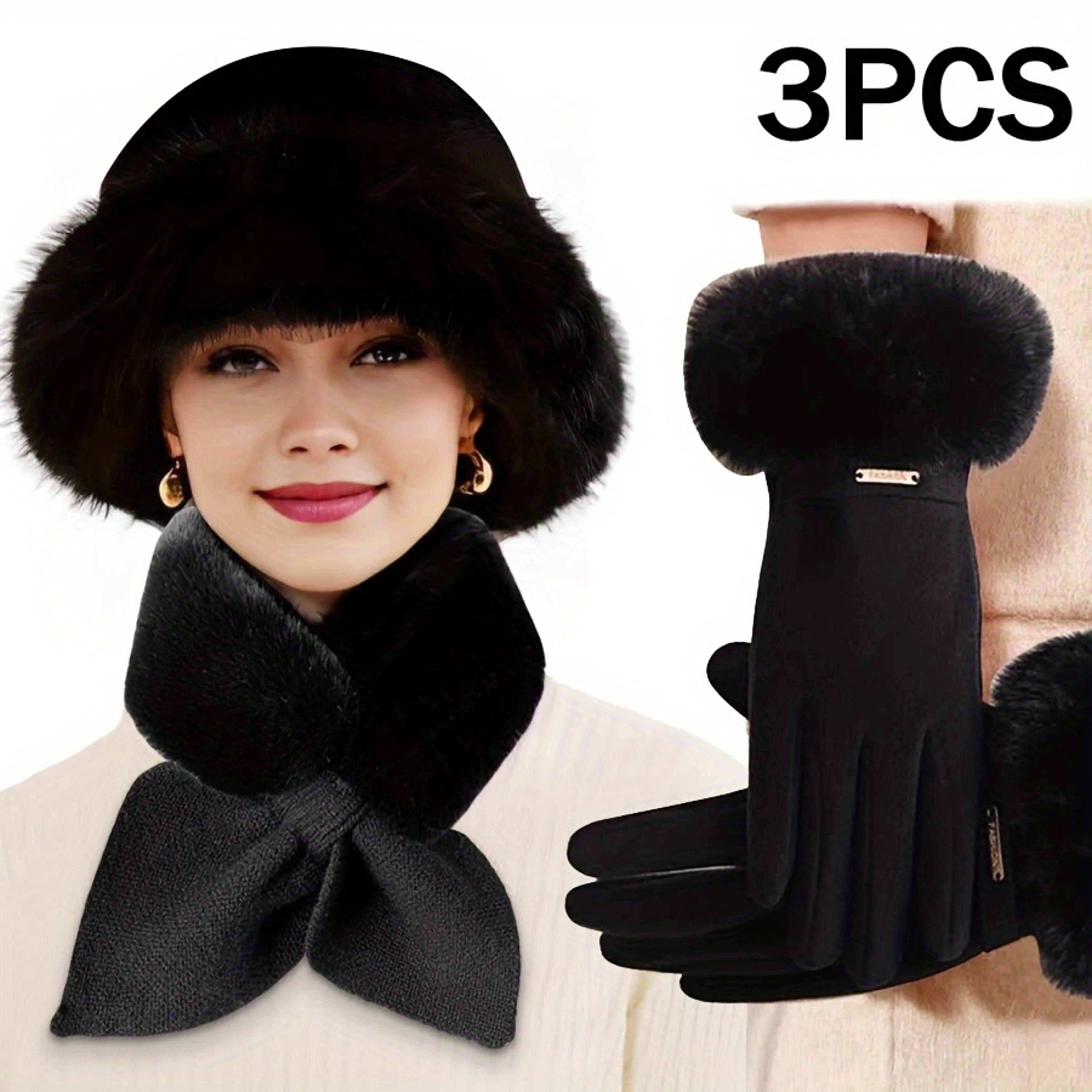 Winter 3Piece Warm Set Hat Scarf  Gloves For Cold Weather Comfort  Cozy Essentials 9