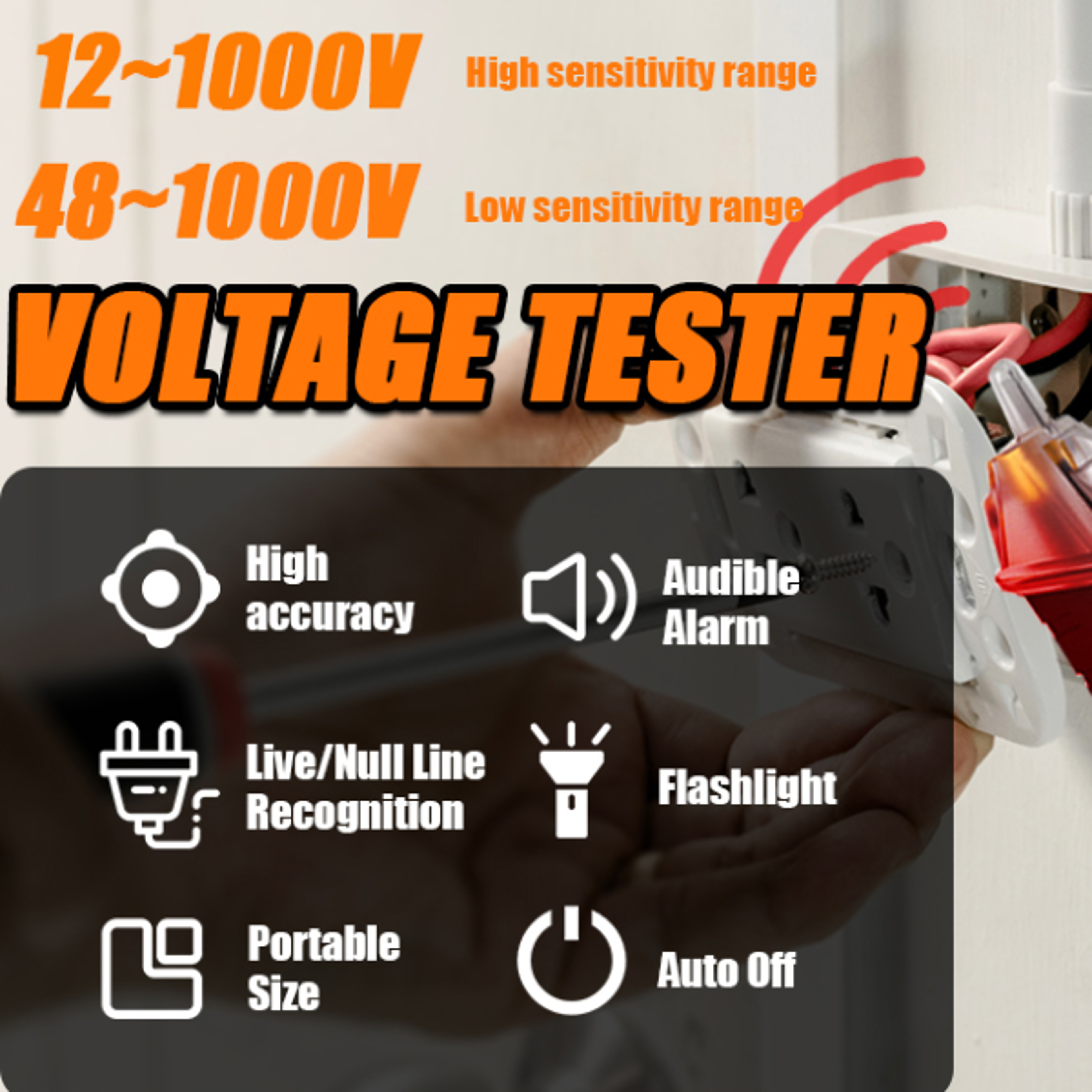 MUFASHA NonContact Voltage Detector Electrical Pen AC Voltage Tester Smart Breakpoint Finder 12100