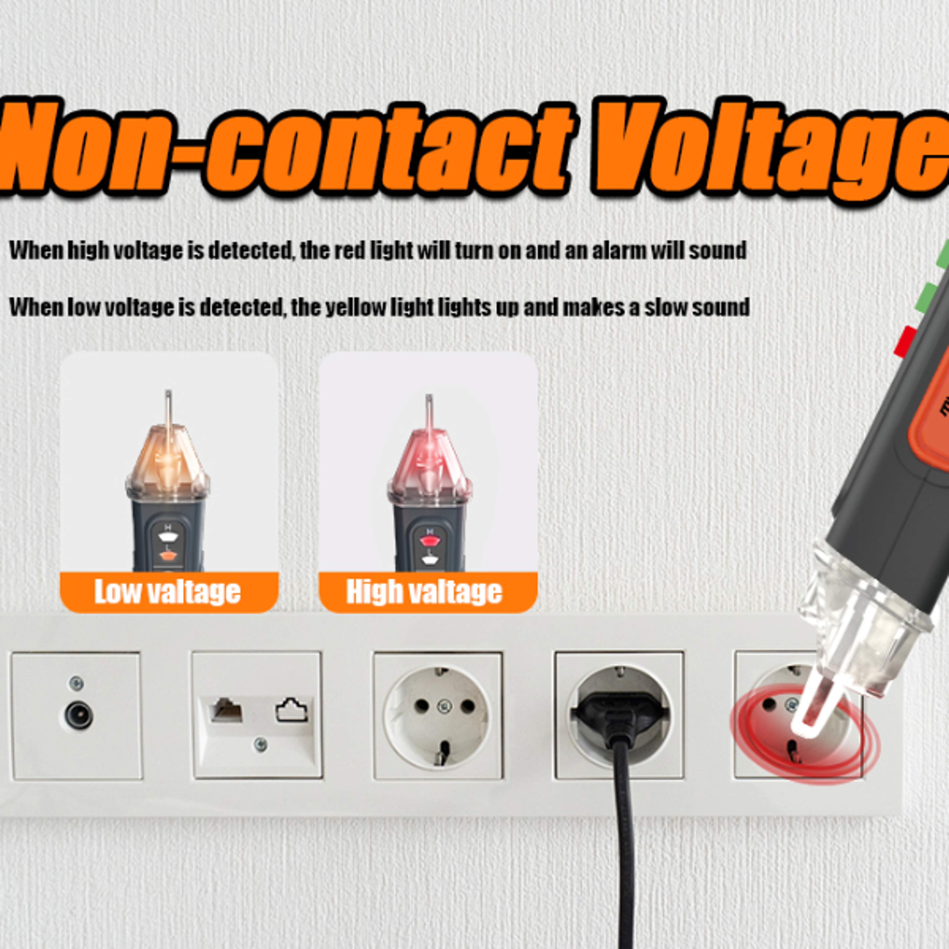 MUFASHA NonContact Voltage Detector Electrical Pen AC Voltage Tester Smart Breakpoint Finder 12100