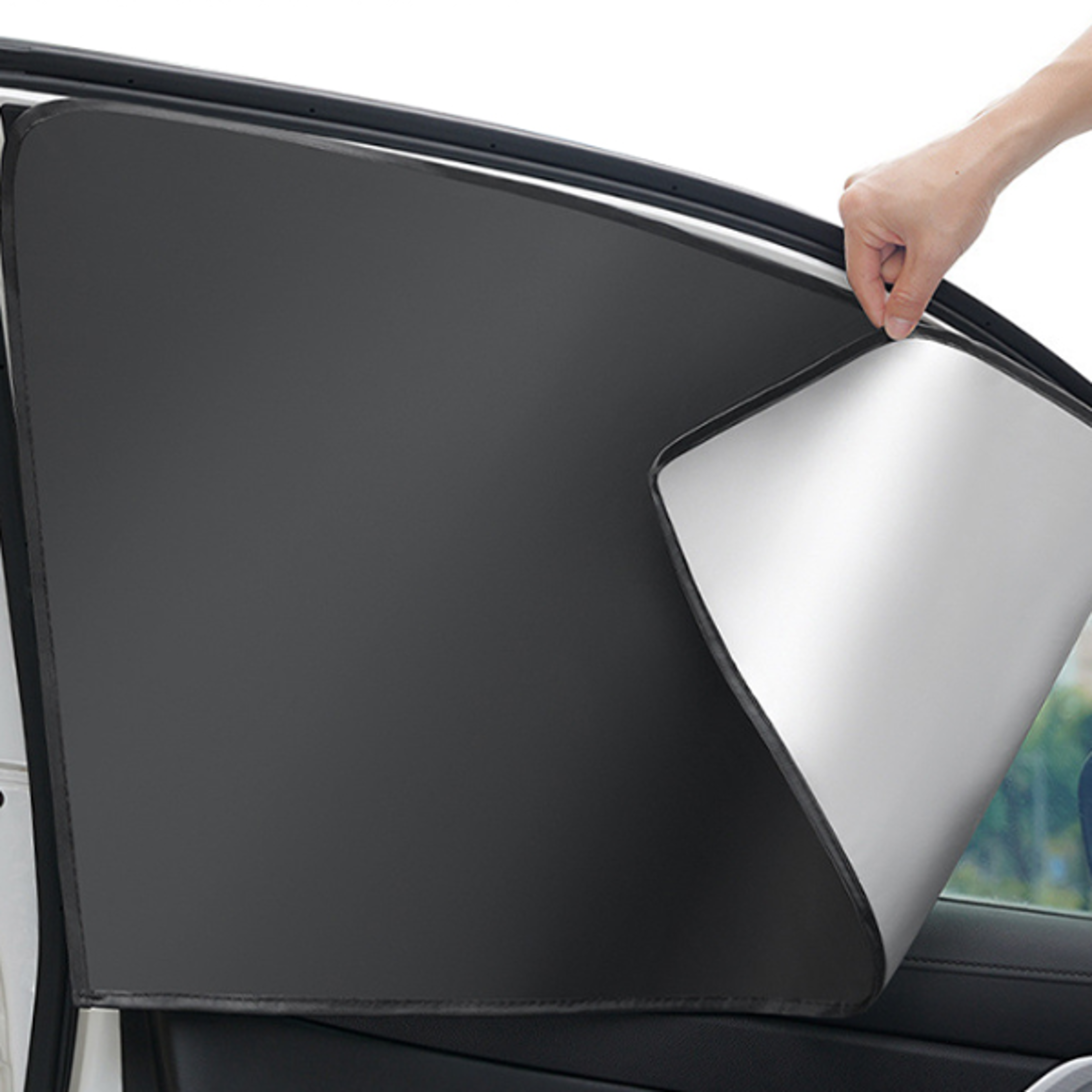 magnetic car side window sunshade with uv protection and privacy curtains
