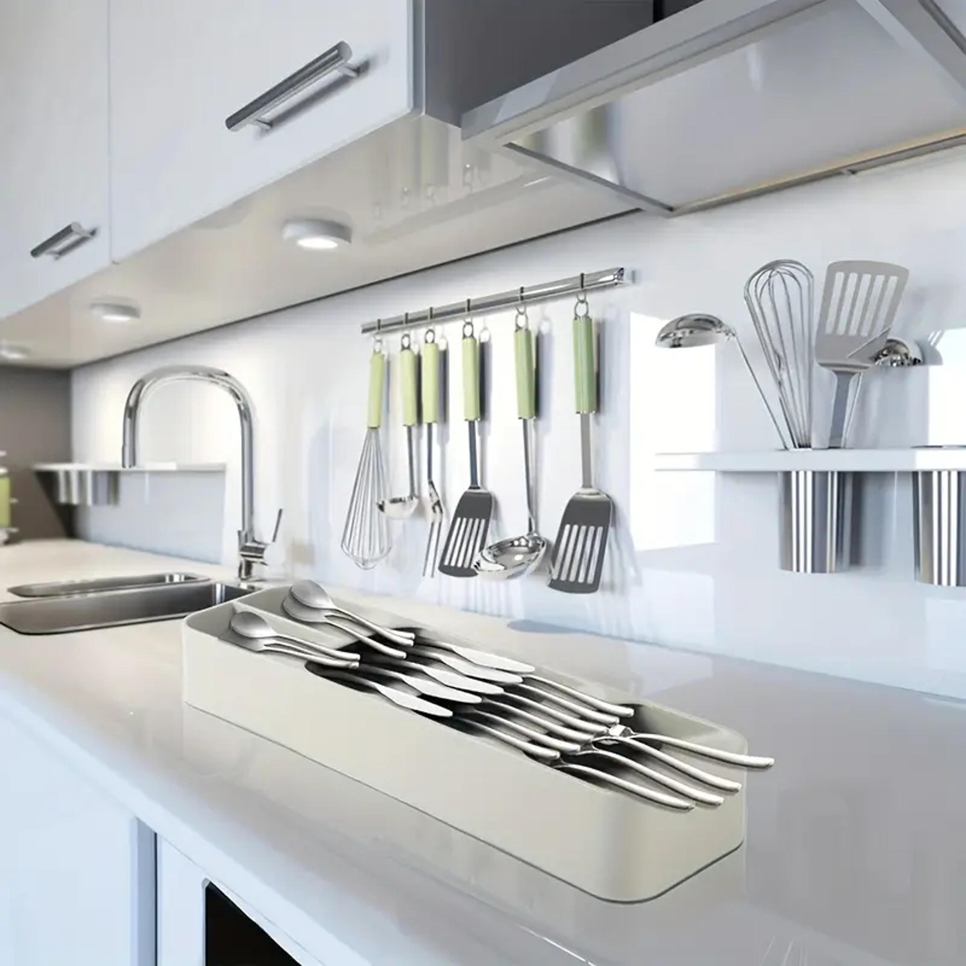 Multipurpose Cutlery Storage Tray  Compartmentalized Organizer For Kitchen Drawers 5